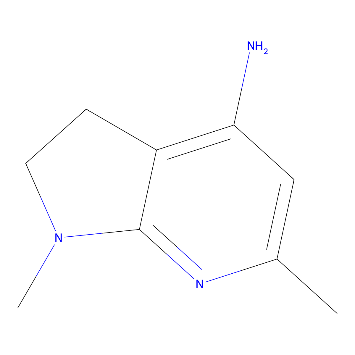 1,6-dimethyl-2,3-dihydro-1H-pyrrolo[2,3-b]pyridin-4-amine molecular structure, CAS 468092-30-0