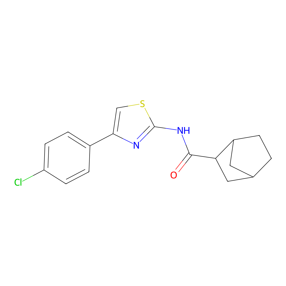 N-[4-(4-chlorophenyl)-1,3-thiazol-2-yl]bicyclo[2.2.1]heptane-2-carboxamide molecular structure, CAS 468093-09-6