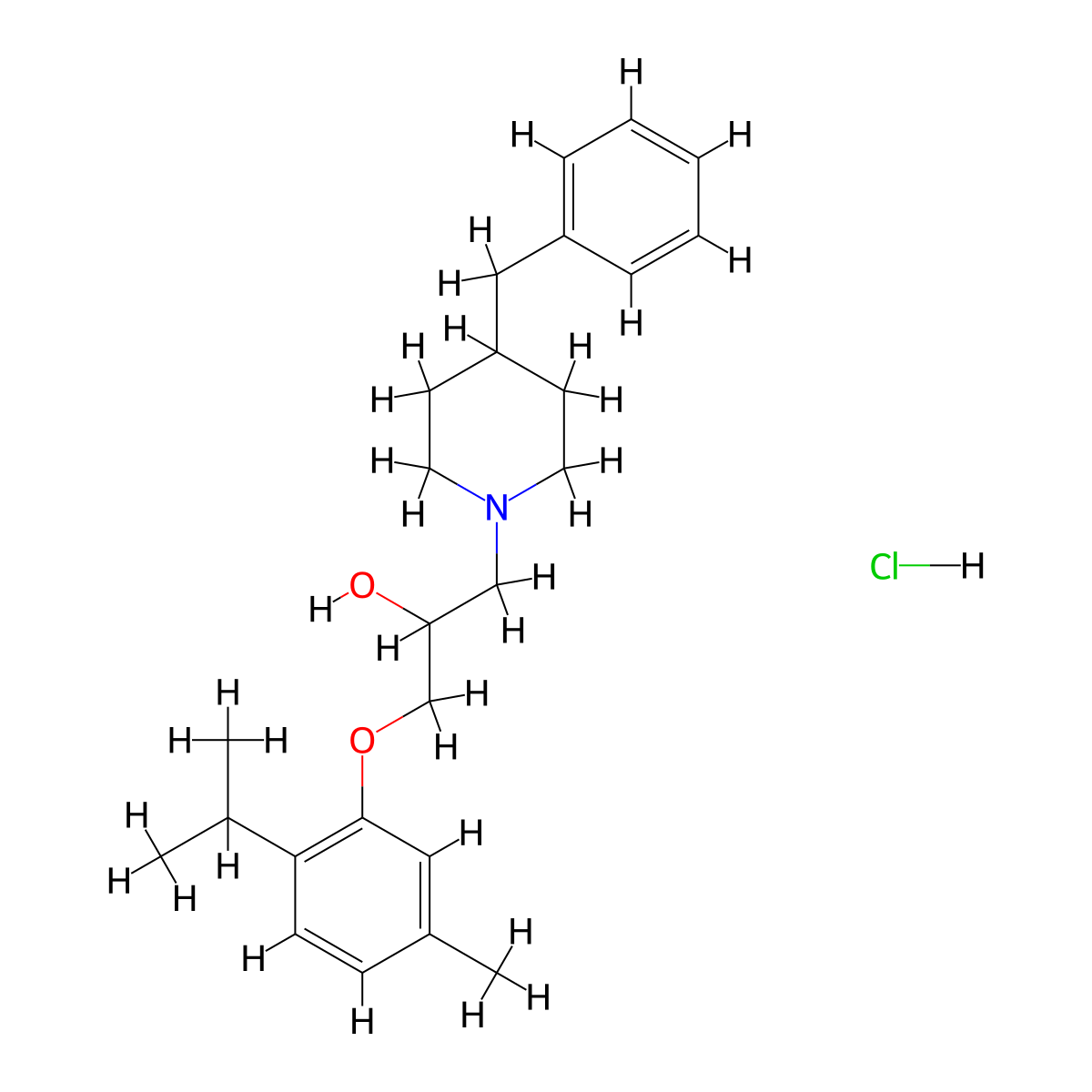 1-(4-Benzylpiperidin-1-yl)-3-(2-isopropyl-5-methylphenoxy)propan-2-ol hydrochloride molecular structure, CAS 468093-36-9