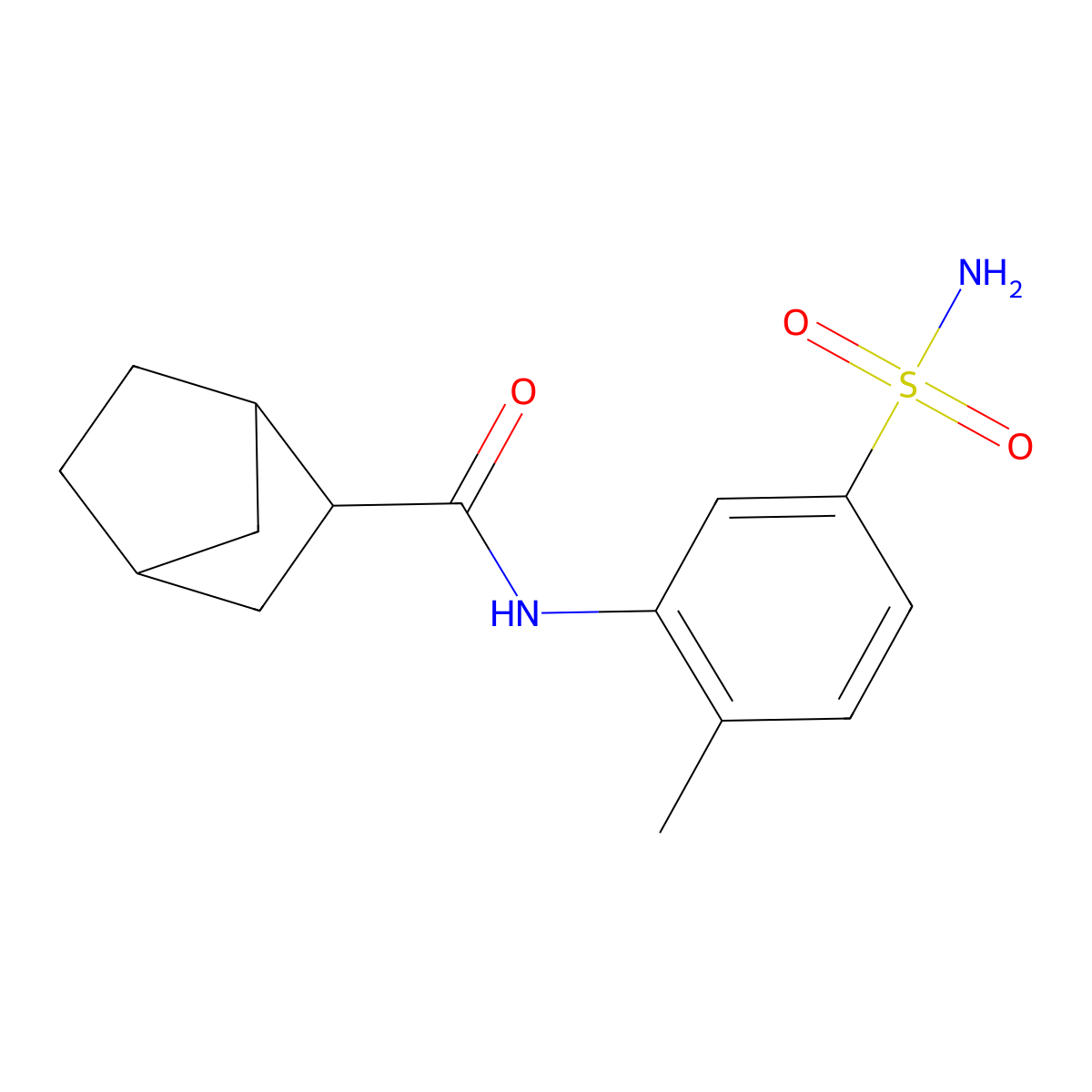N-(2-methyl-5-sulfamoylphenyl)bicyclo[2.2.1]heptane-2-carboxamide molecular structure, CAS 468093-55-2