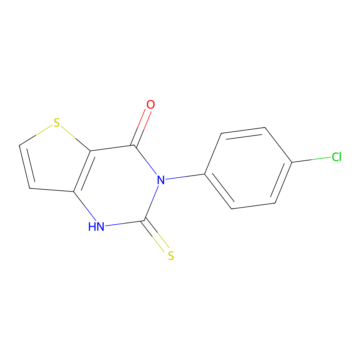 3-(4-chlorophenyl)-2-thioxo-2,3-dihydrothieno[3,2-d]pyrimidin-4(1H)-one molecular structure, CAS 468096-46-0