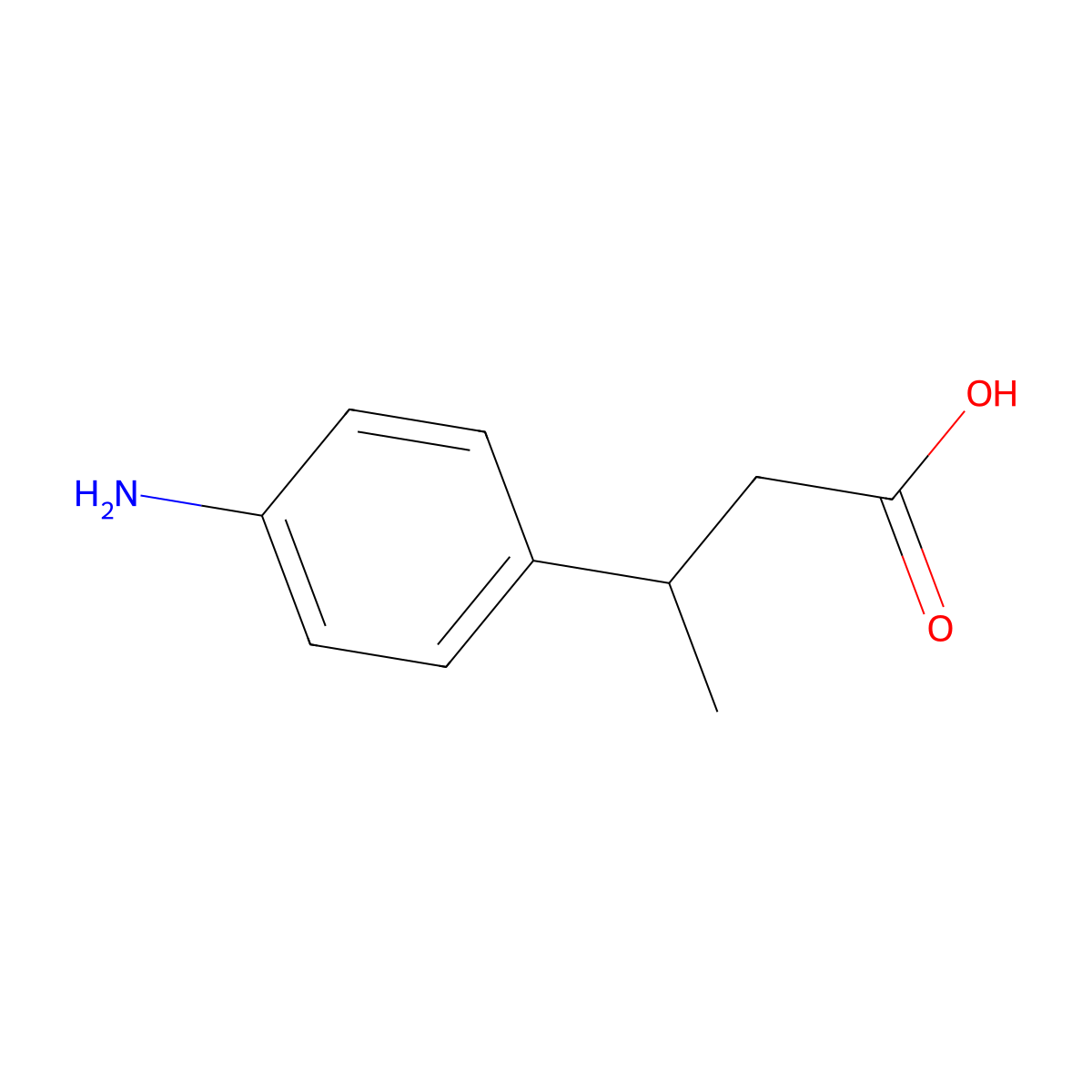 3-(4-Aminophenyl)butanoic acid molecular structure, CAS 4681-28-1