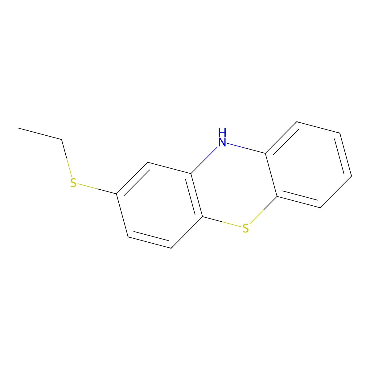 10H-Phenothiazine, 2-(ethylthio)- molecular structure, CAS 46815-10-5