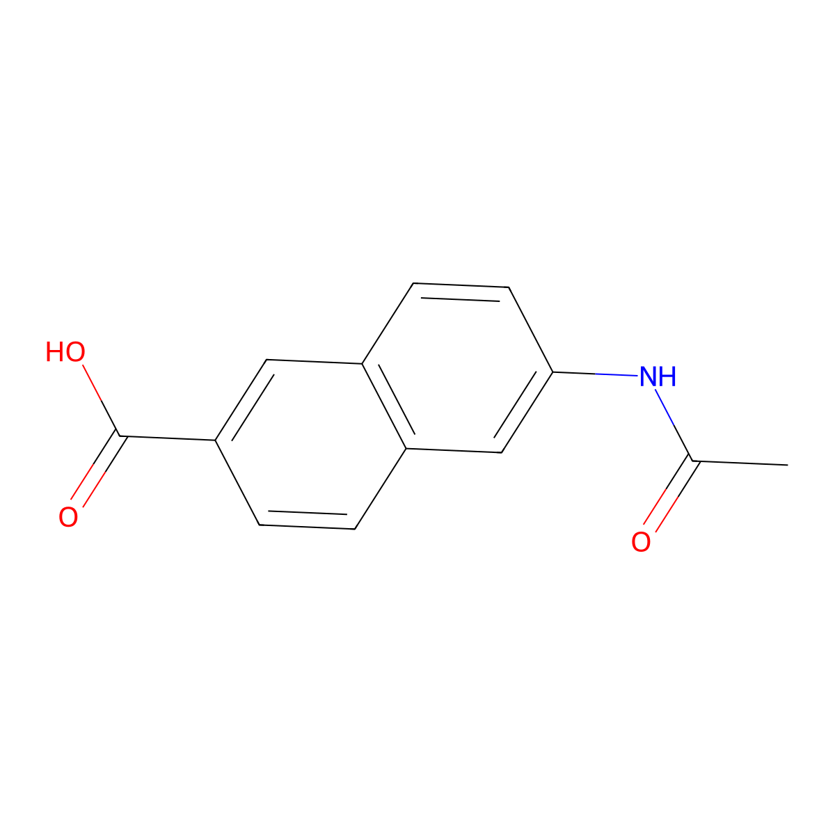 6-Acetamidonaphthalene-2-carboxylic acid molecular structure, CAS 46816-16-4