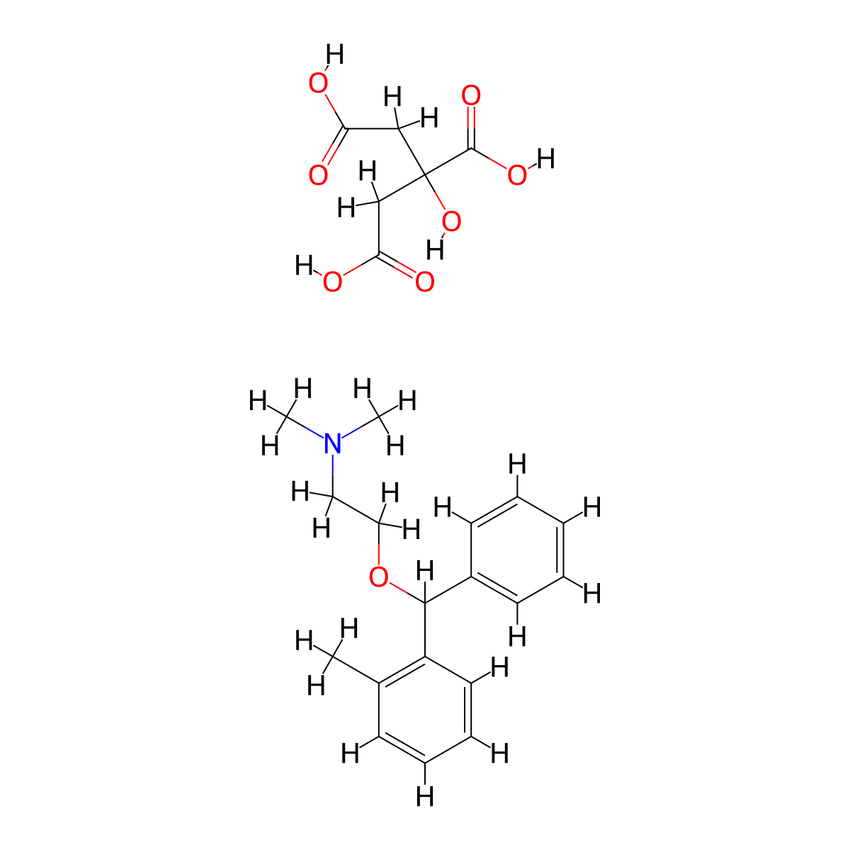 Orphenadrine Citrate molecular structure, CAS 4682-36-4
