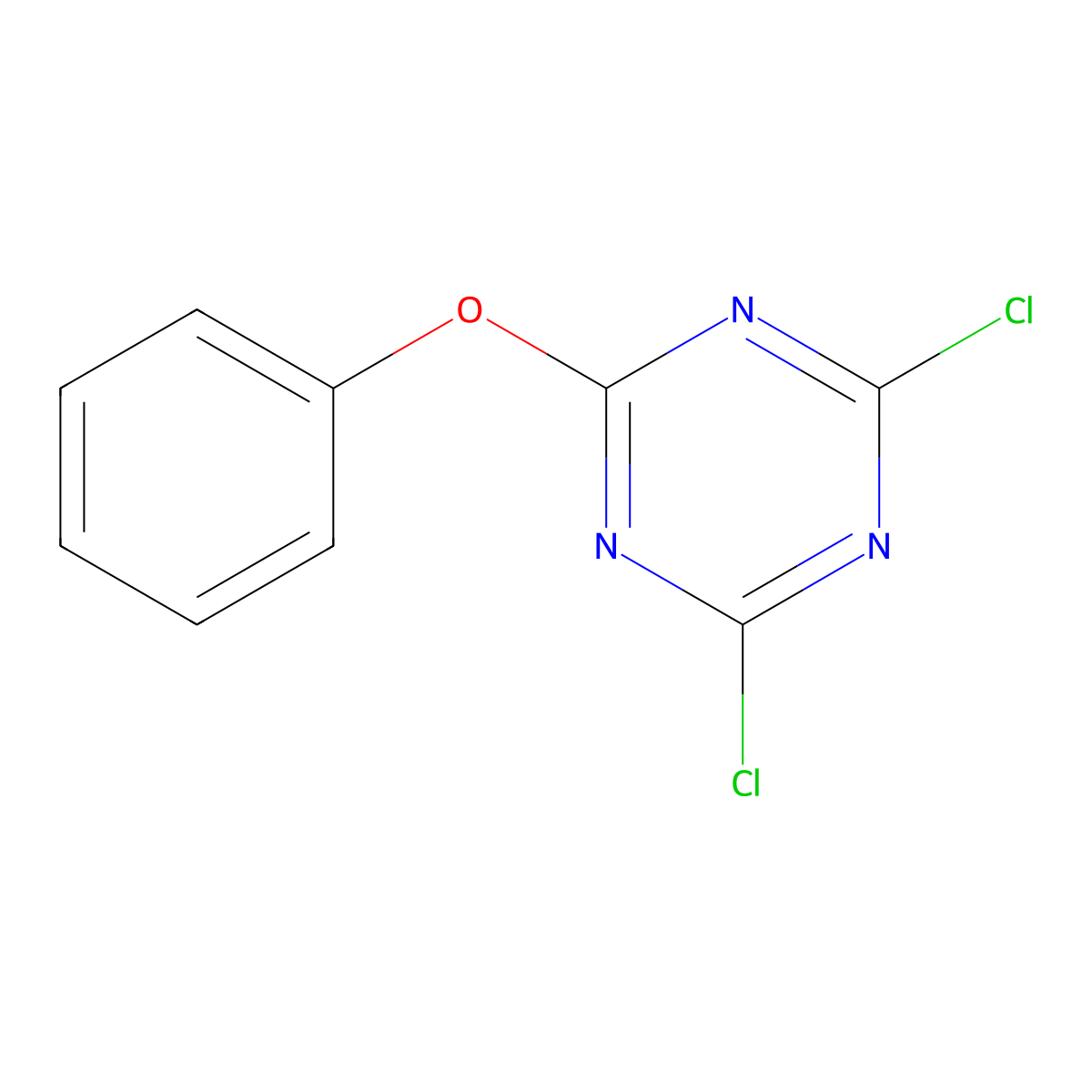 2,4-Dichloro-6-phenoxy-1,3,5-triazine molecular structure, CAS 4682-78-4