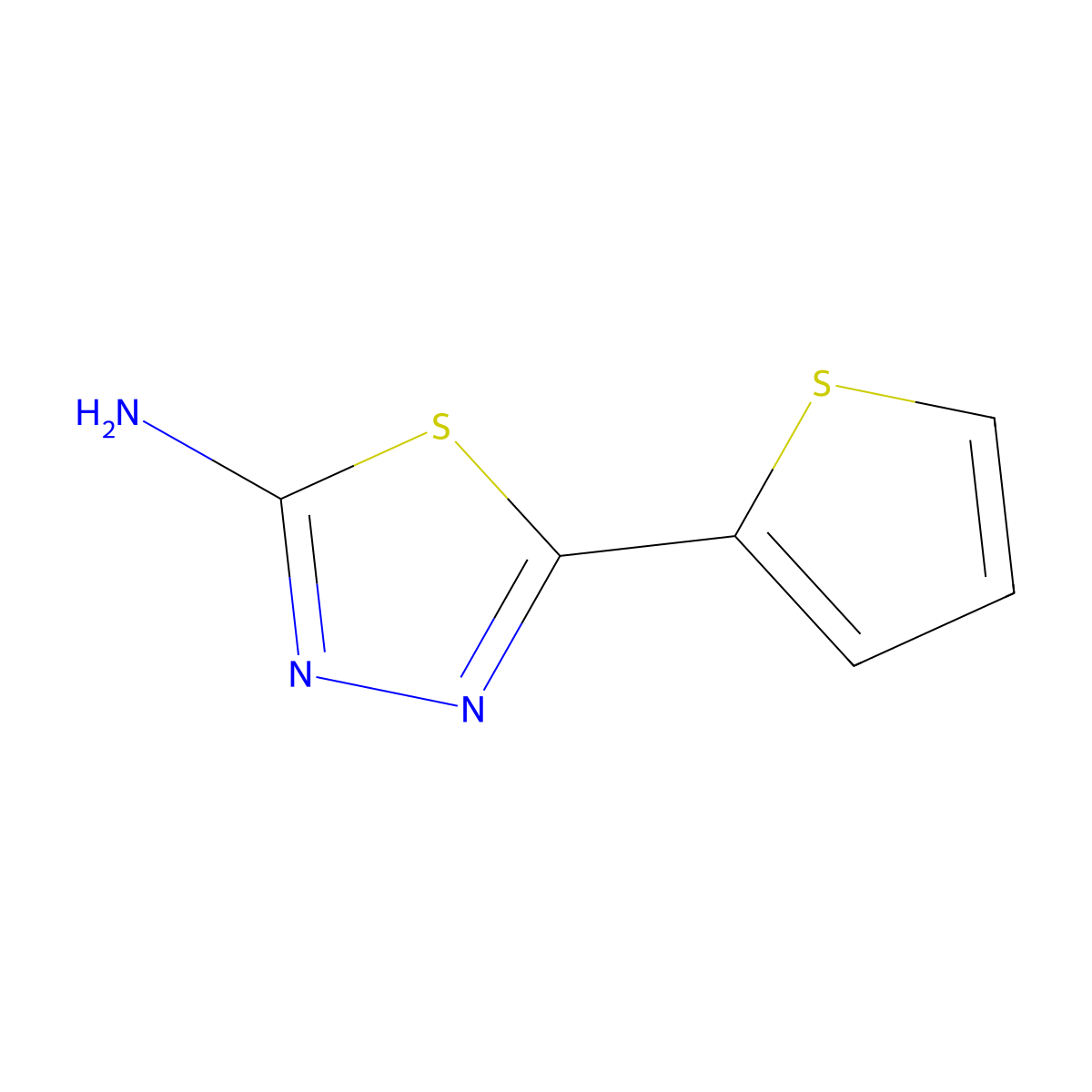 5-(Thiophen-2-yl)-1,3,4-thiadiazol-2-amine molecular structure, CAS 4683-00-5