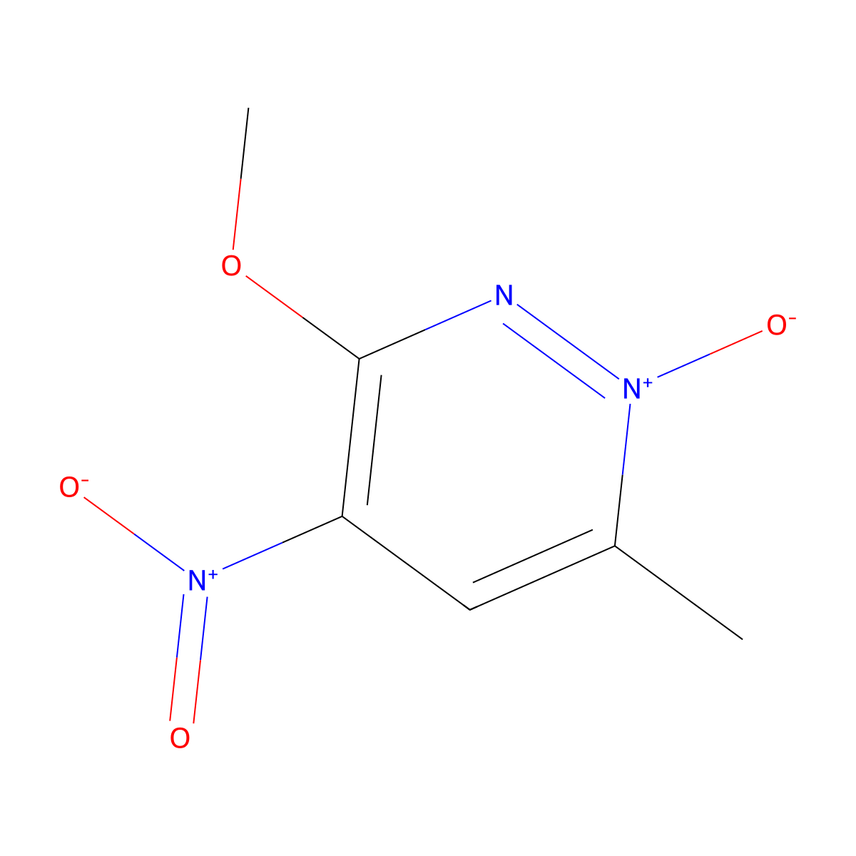 3-Methoxy-6-methyl-4-nitropyridazine 1-oxide molecular structure, CAS 4683-87-8
