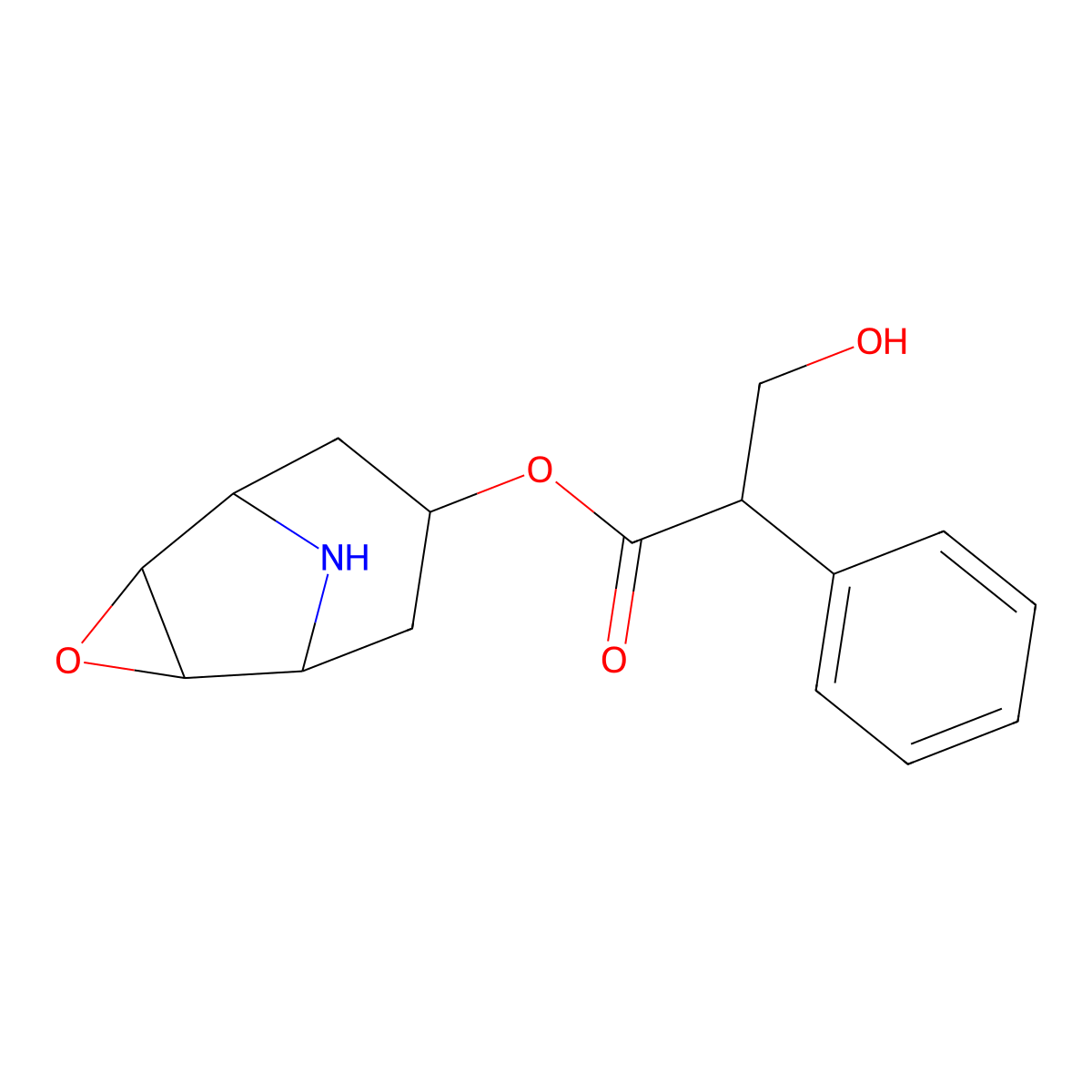[(1S,2S,4R,5R)-3-oxa-9-azatricyclo[3.3.1.02,4]nonan-7-yl] (2S)-3-hydroxy-2-phenylpropanoate molecular structure, CAS 4684-28-0