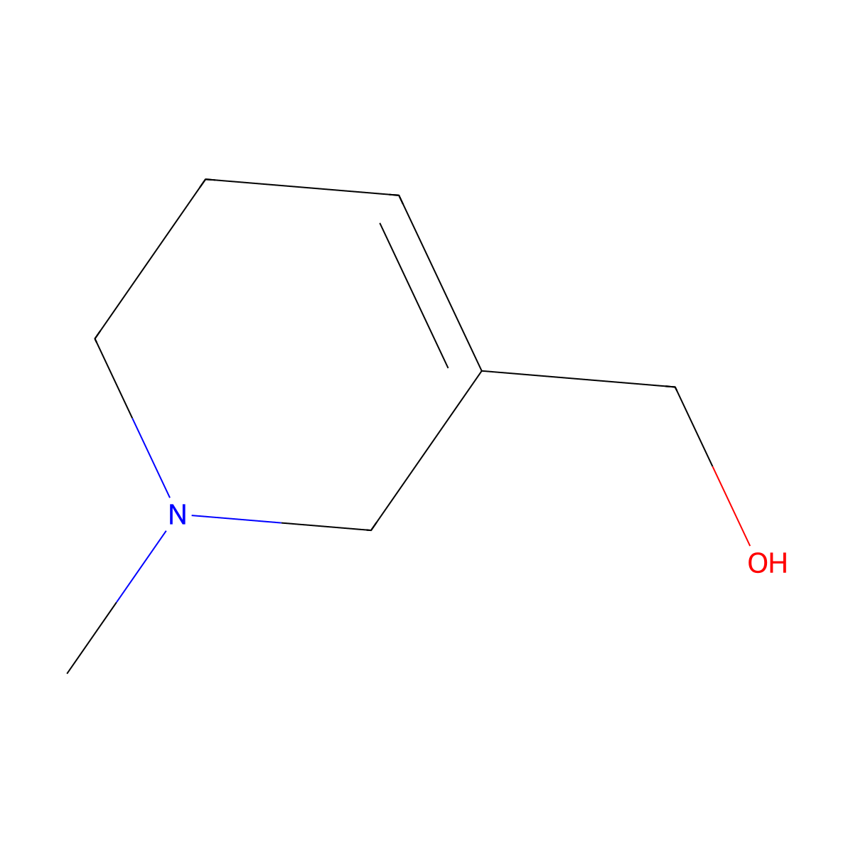 1-Methyl-1,2,5,6-tetrahydropyridine-3-methanol molecular structure, CAS 4684-84-8