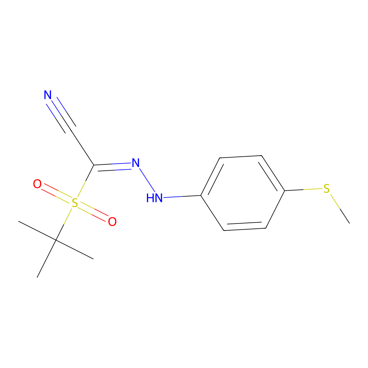 2-(Tert-butylsulfonyl)-2-{2-[4-(methylsulfanyl)phenyl]hydrazono}acetonitrile molecular structure, CAS 4687-57-4