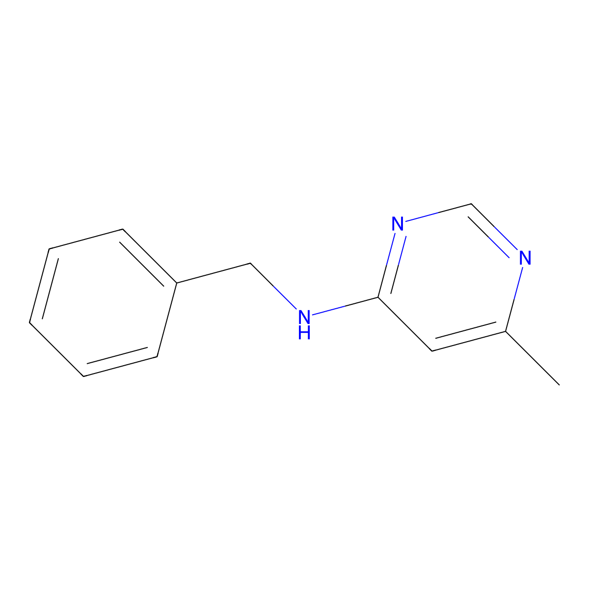 N-benzyl-6-methylpyrimidin-4-amine molecular structure, CAS 4687-68-7