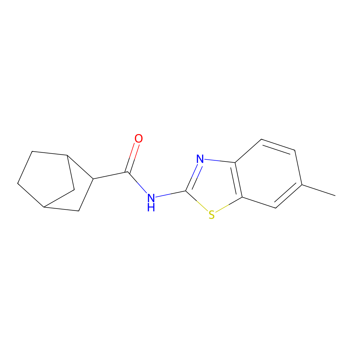 N-(6-methyl-1,3-benzothiazol-2-yl)bicyclo[2.2.1]heptane-2-carboxamide molecular structure, CAS 468713-31-7