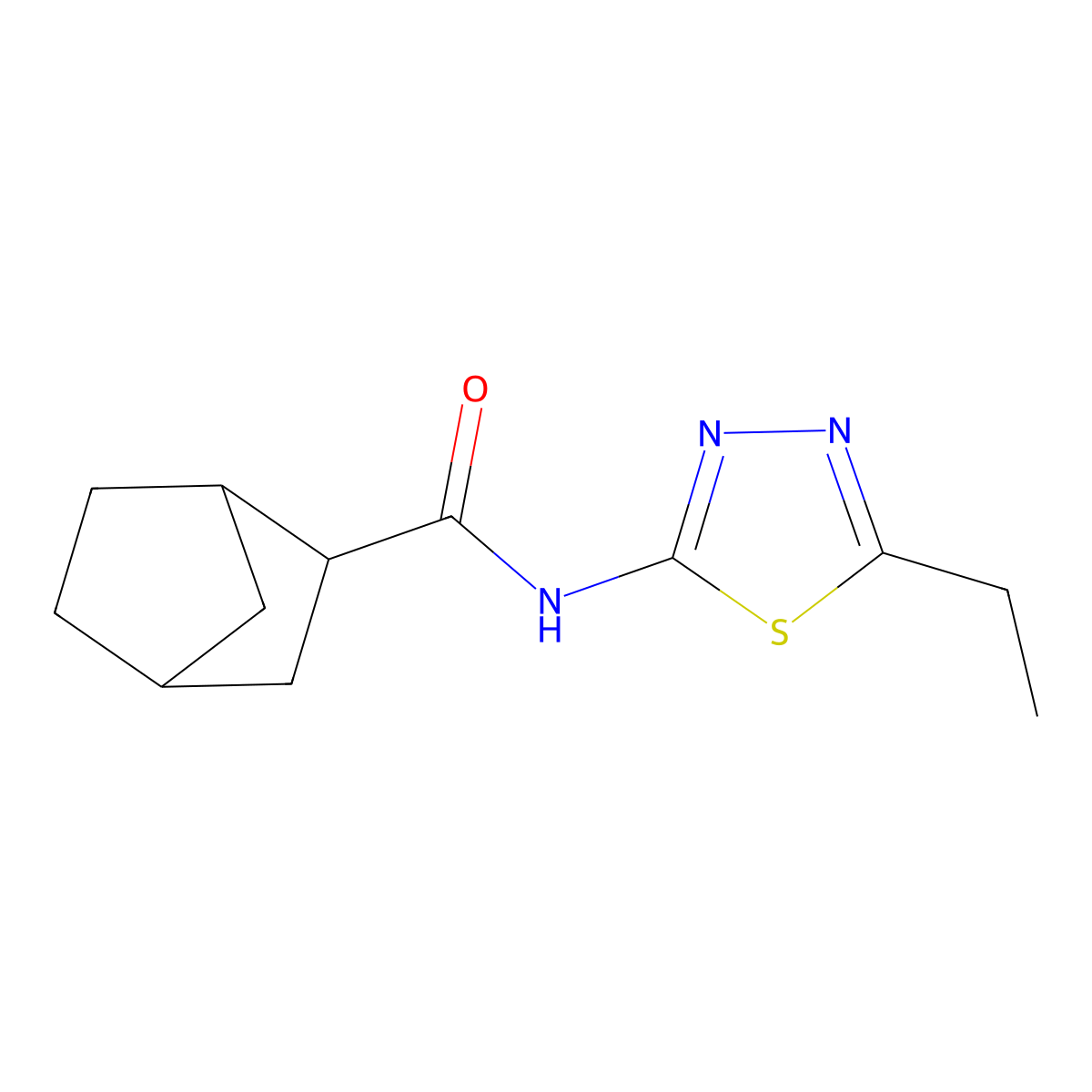 N-(5-ethyl-1,3,4-thiadiazol-2-yl)bicyclo[2.2.1]heptane-2-carboxamide molecular structure, CAS 468713-85-1