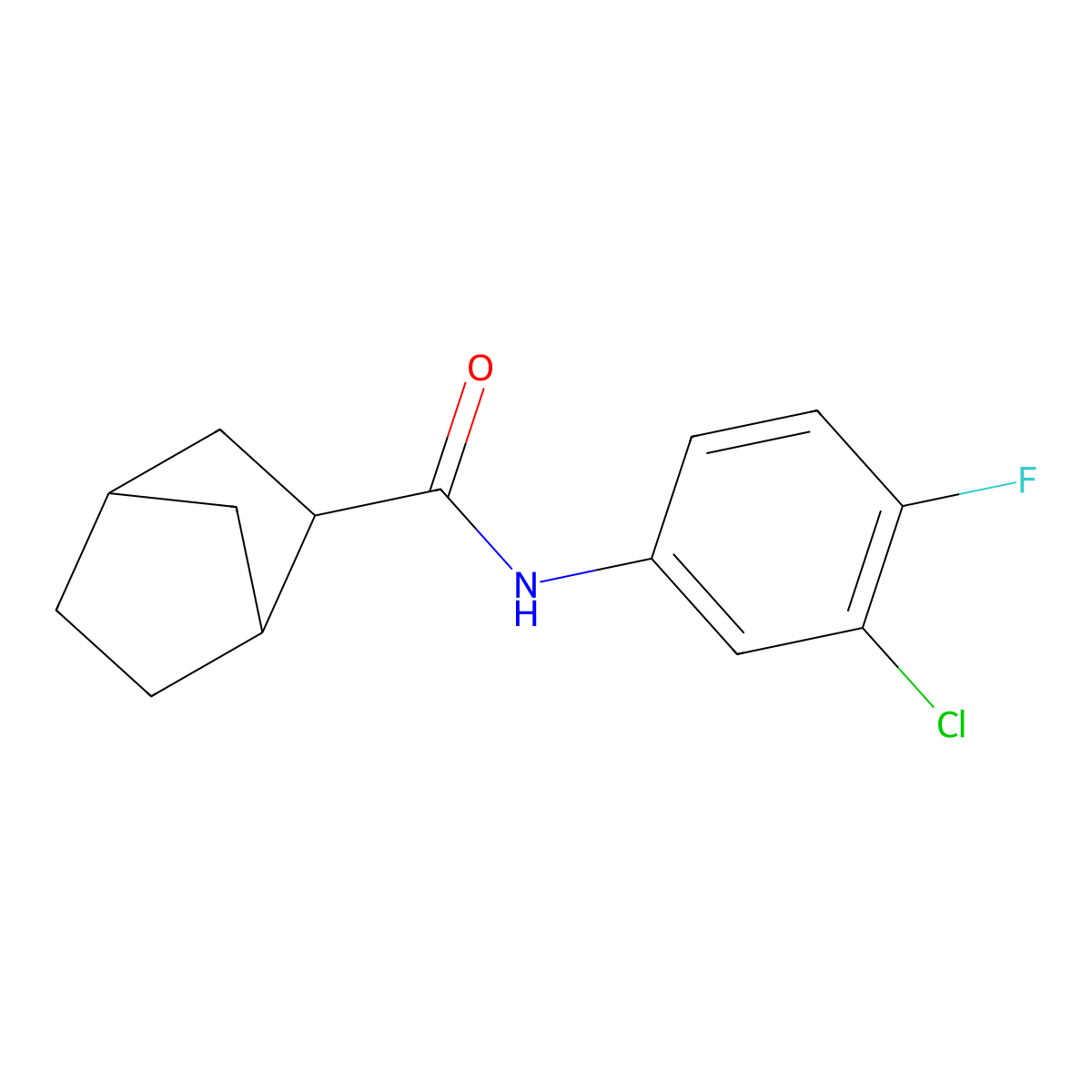 N-(3-chloro-4-fluorophenyl)bicyclo[2.2.1]heptane-2-carboxamide molecular structure, CAS 468714-26-3