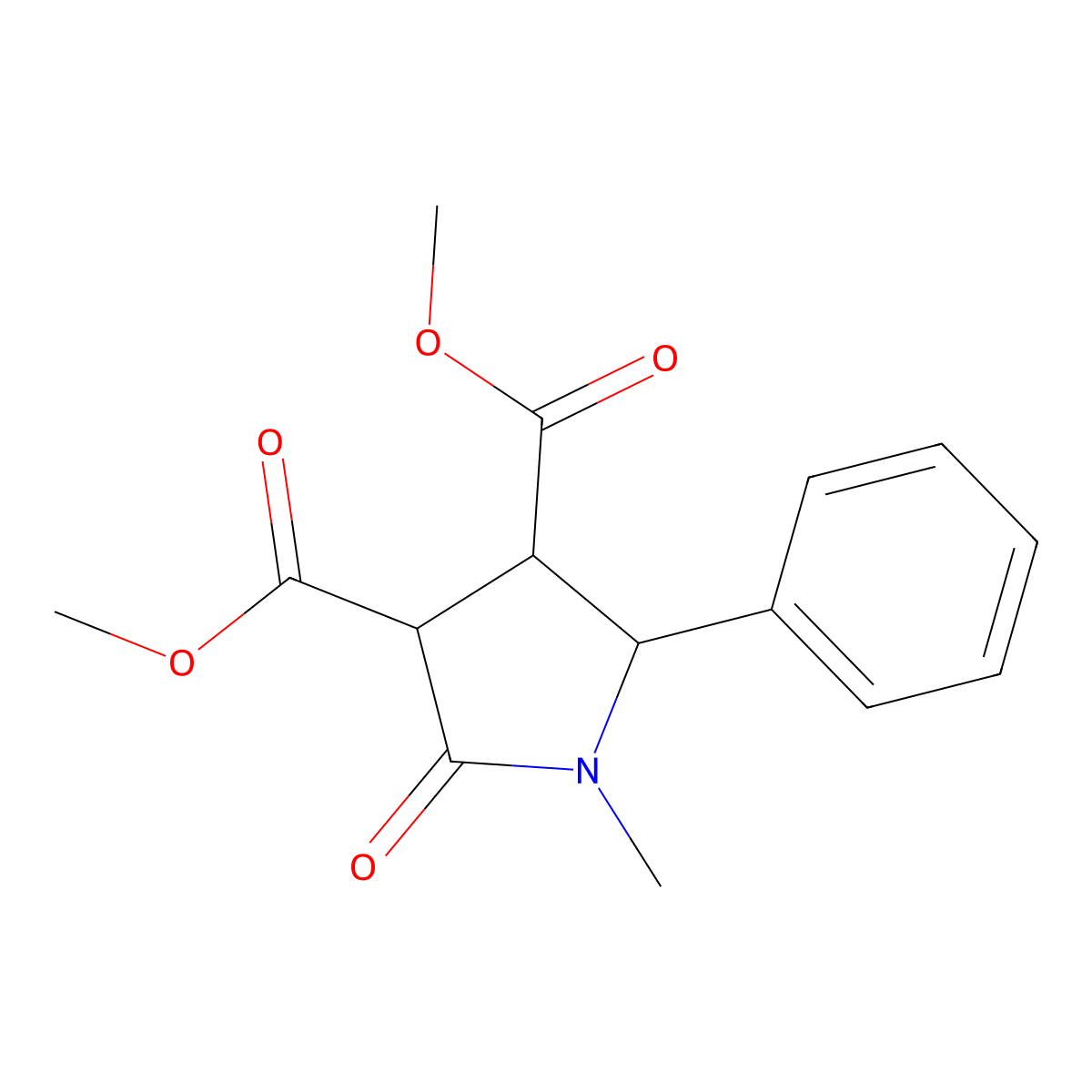 Dimethyl 1-methyl-2-oxo-5-phenyl-3,4-pyrrolidinedicarboxylate molecular structure, CAS 468714-34-3