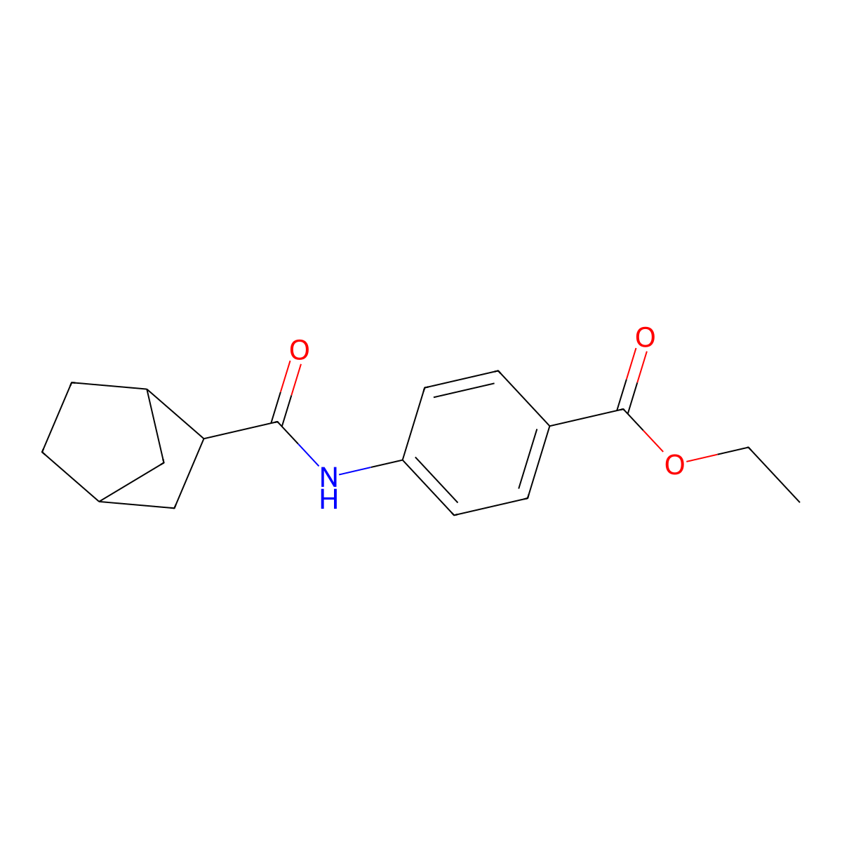 Ethyl 4-[(bicyclo[2.2.1]hept-2-ylcarbonyl)amino]benzoate molecular structure, CAS 468714-43-4