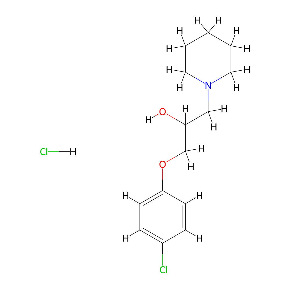 1-(4-Chlorophenoxy)-3-(piperidin-1-yl)propan-2-ol hydrochloride molecular structure, CAS 468714-49-0