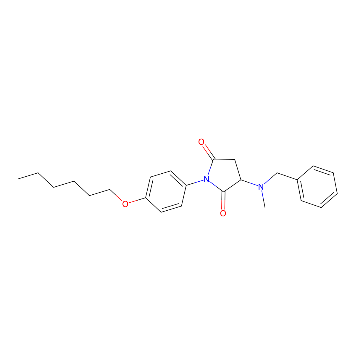 3-[Benzyl(methyl)amino]-1-(4-hexoxyphenyl)pyrrolidine-2,5-dione molecular structure, CAS 468714-57-0