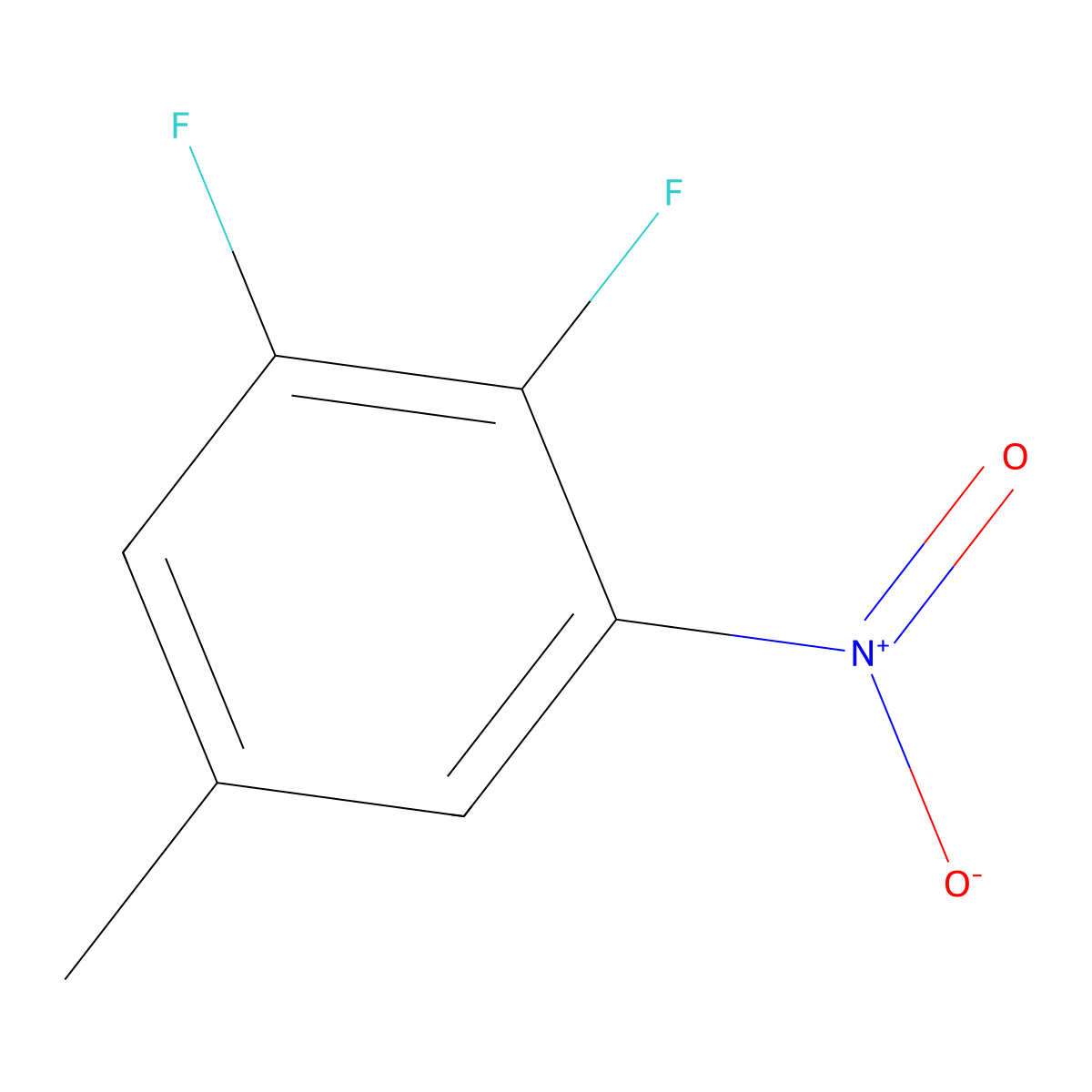 1,2-Difluoro-5-methyl-3-nitrobenzene molecular structure, CAS 468718-05-0
