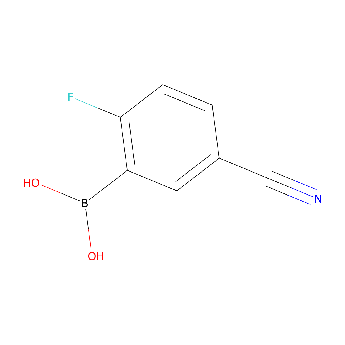 5-Cyano-2-fluorobenzeneboronic acid molecular structure, CAS 468718-30-1