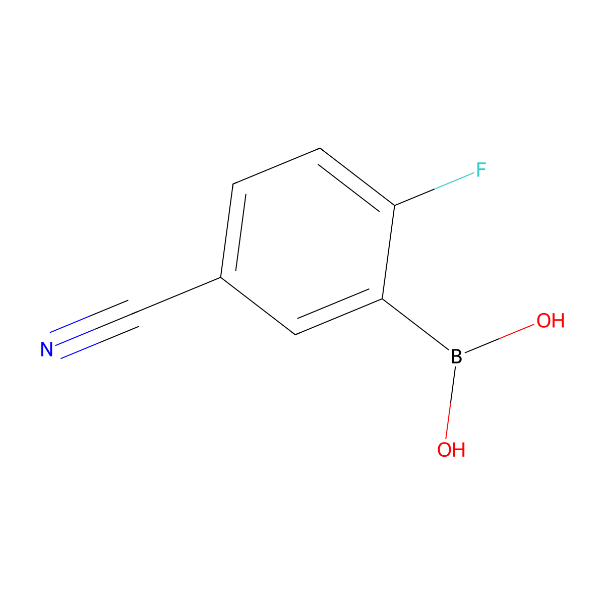 5-Cyano-2-fluorobenzeneboronic acid molecular structure, CAS 468718-30-1