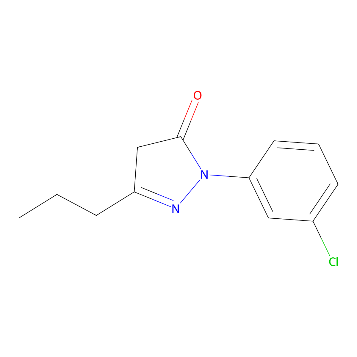 1-(3-Chlorophenyl)-3-propyl-4,5-dihydro-1H-pyrazol-5-one molecular structure, CAS 468743-36-4