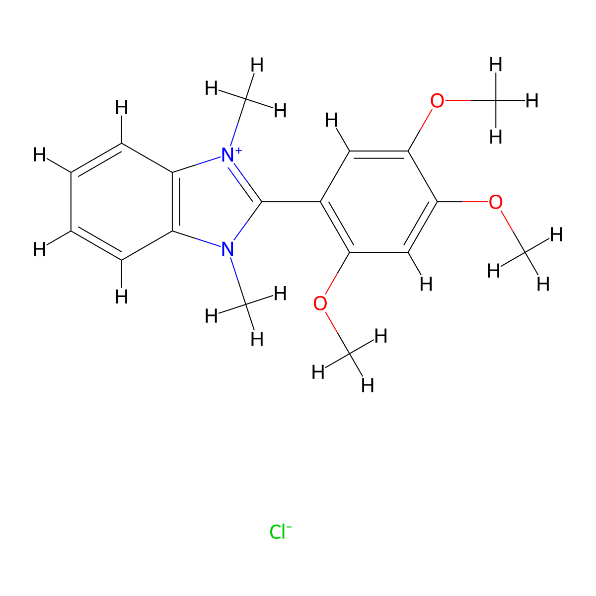 1,3-Dimethyl-2-(2,4,5-trimethoxyphenyl)benzimidazol-3-ium;chloride molecular structure, CAS 468744-01-6