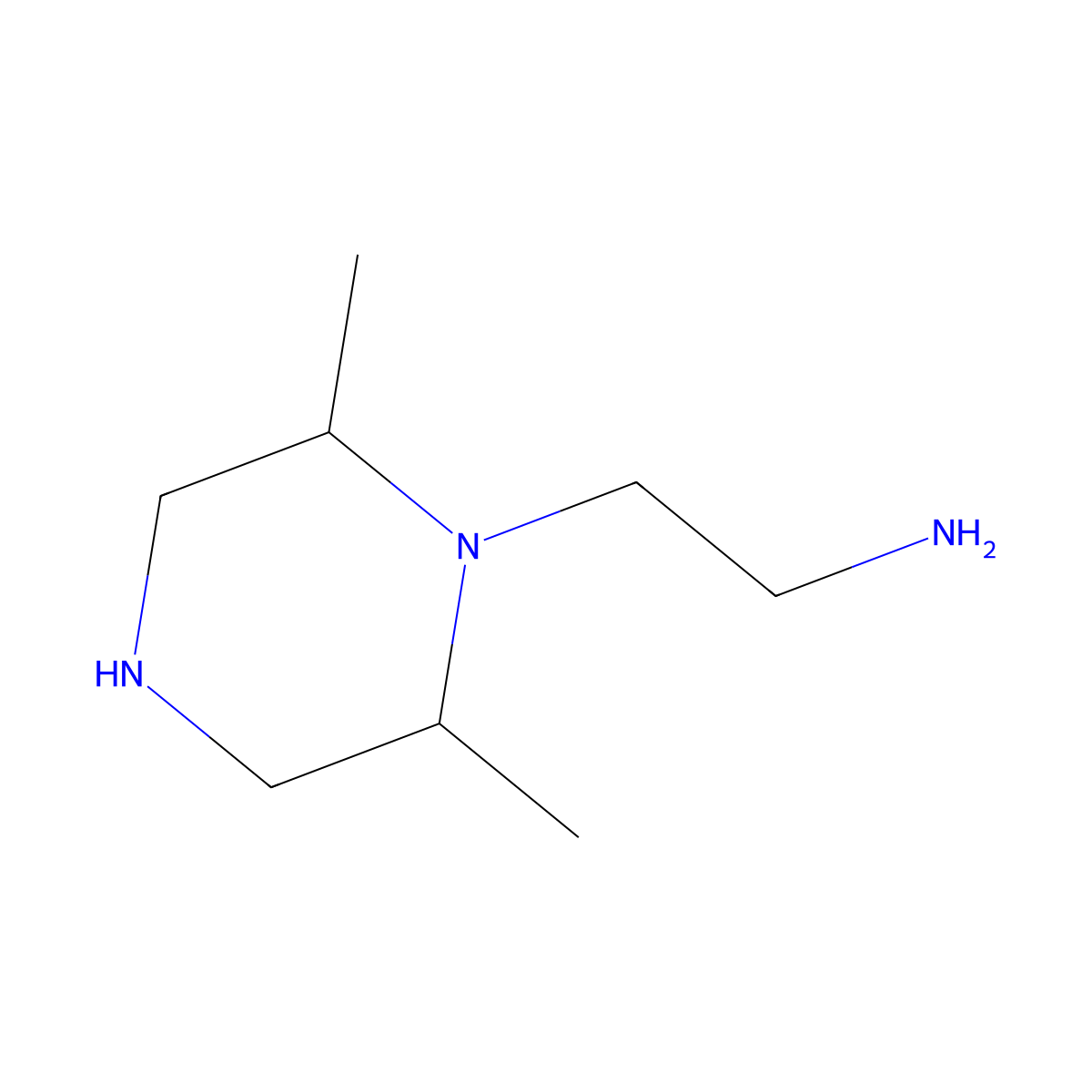 2-(2,6-Dimethylpiperazin-1-YL)ethanamine molecular structure, CAS 468745-67-7