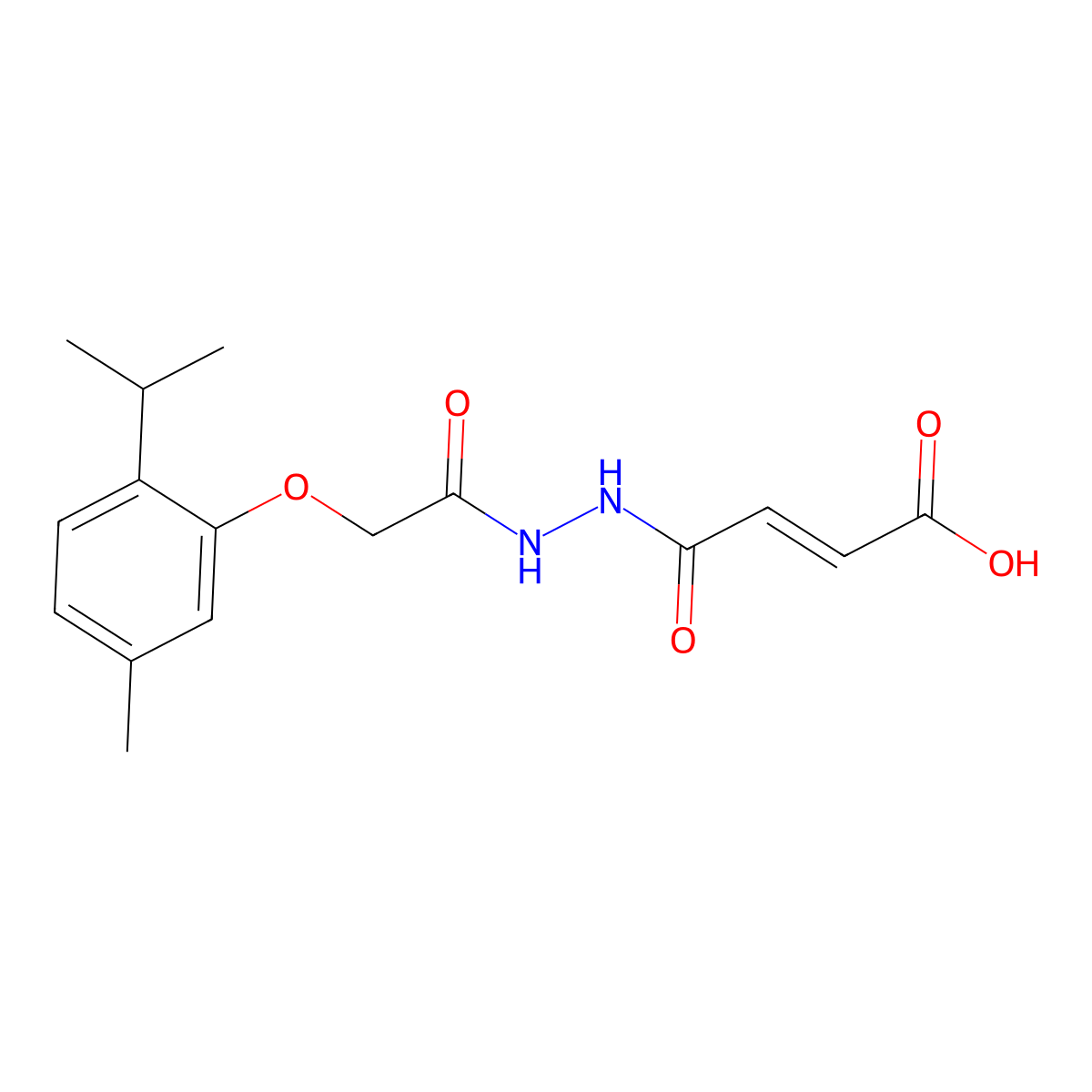 (E)-4-{2-[2-(2-Isopropyl-5-methylphenoxy)acetyl]hydrazino}-4-oxo-2-butenoic acid molecular structure, CAS 468747-23-1