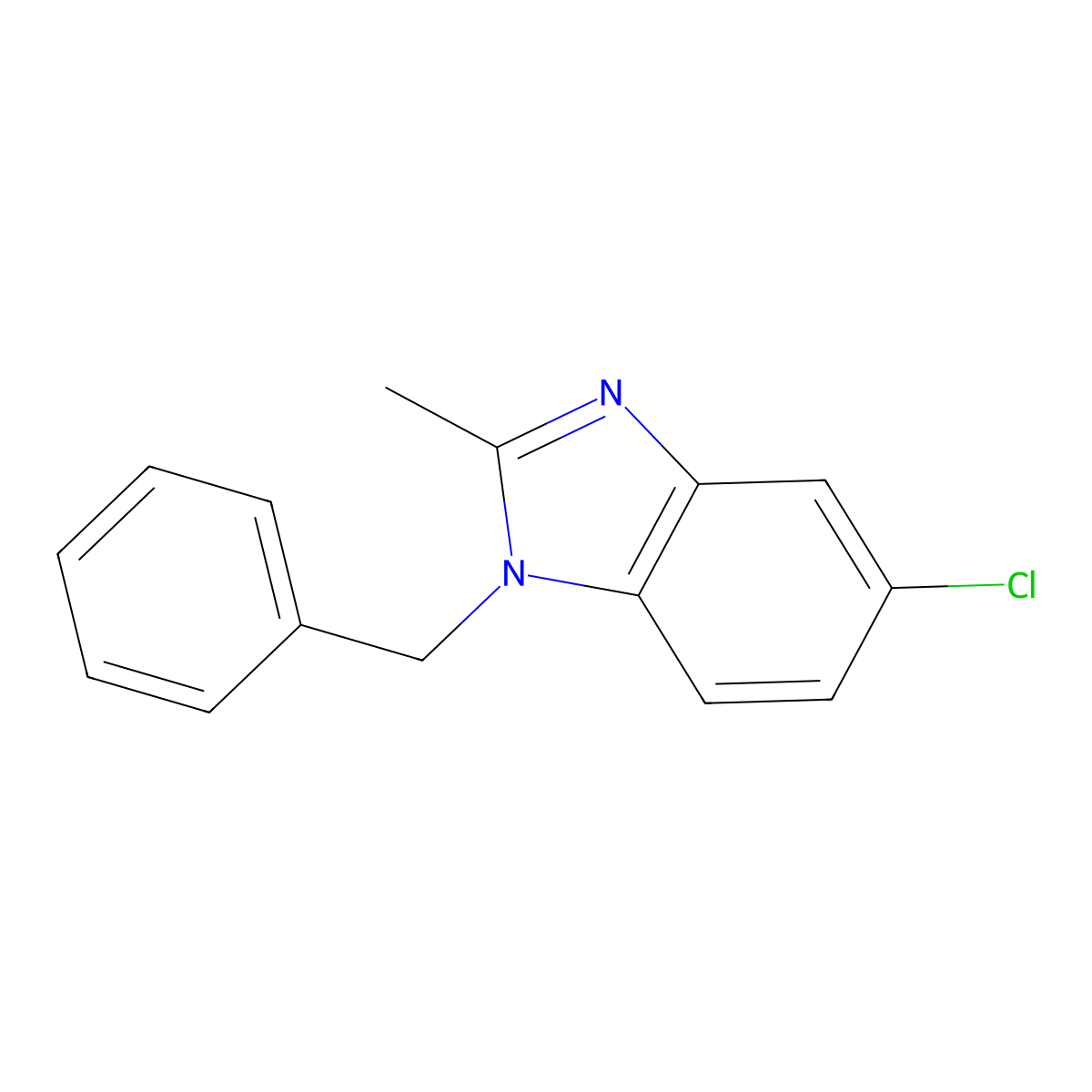 1-Benzyl-5-chloro-2-methylbenzimidazole molecular structure, CAS 46884-05-3