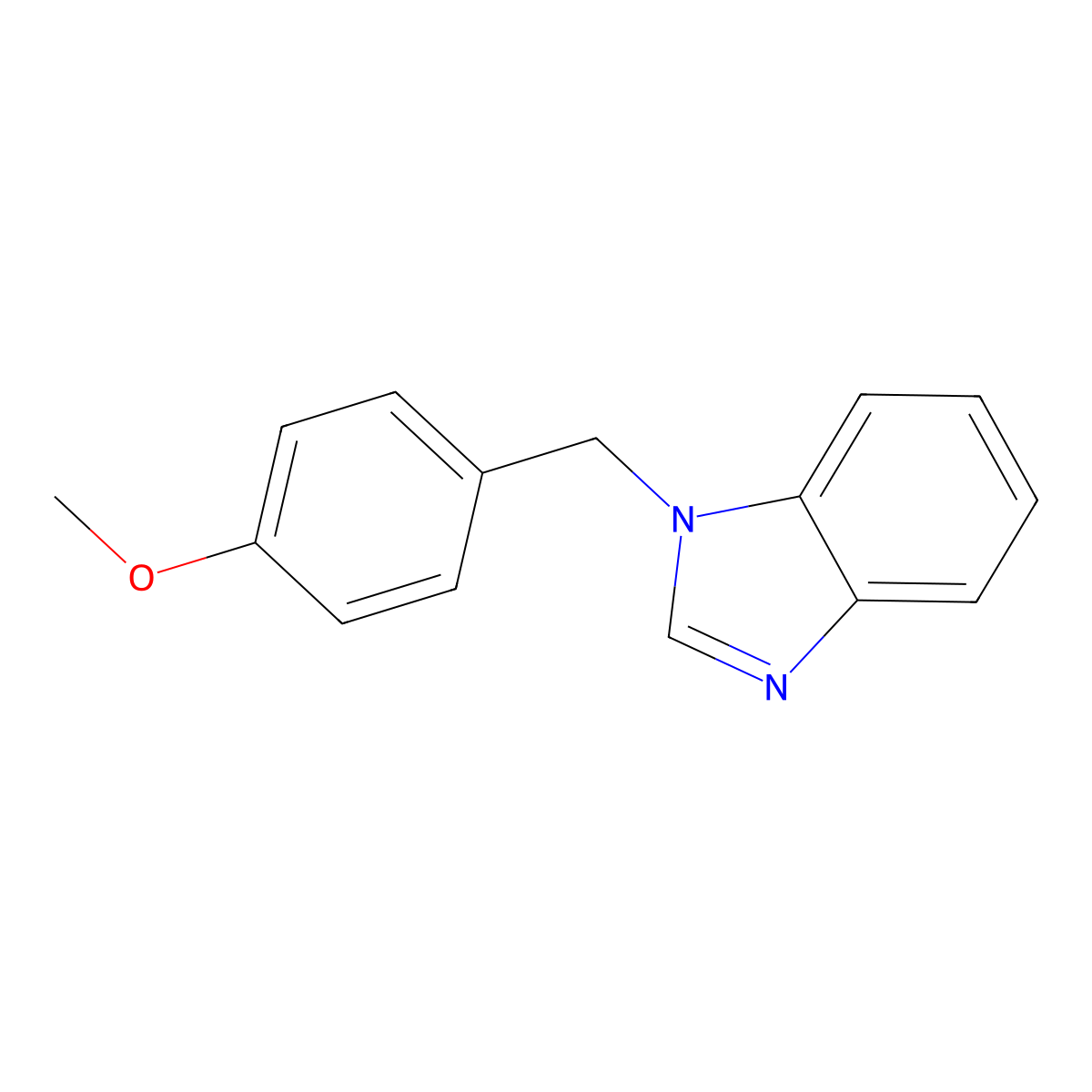 1-[(4-methoxyphenyl)methyl]-1H-1,3-benzodiazole molecular structure, CAS 46885-71-6