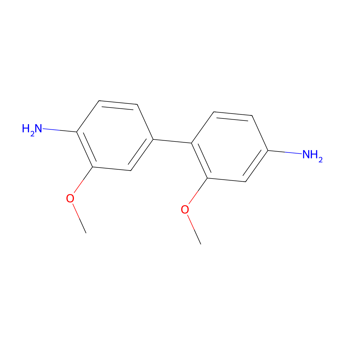 2,3'-Dimethoxy-biphenyl-4,4'-diamine molecular structure, CAS 46892-24-4
