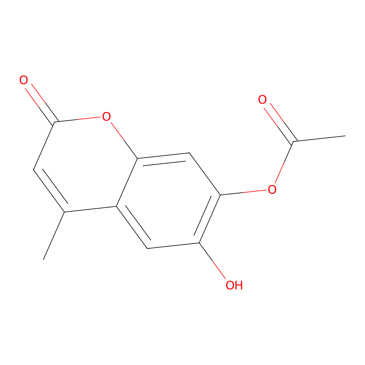 6-Hydroxy-4-methyl-2-oxo-2H-chromen-7-yl acetate molecular structure, CAS 46895-13-0