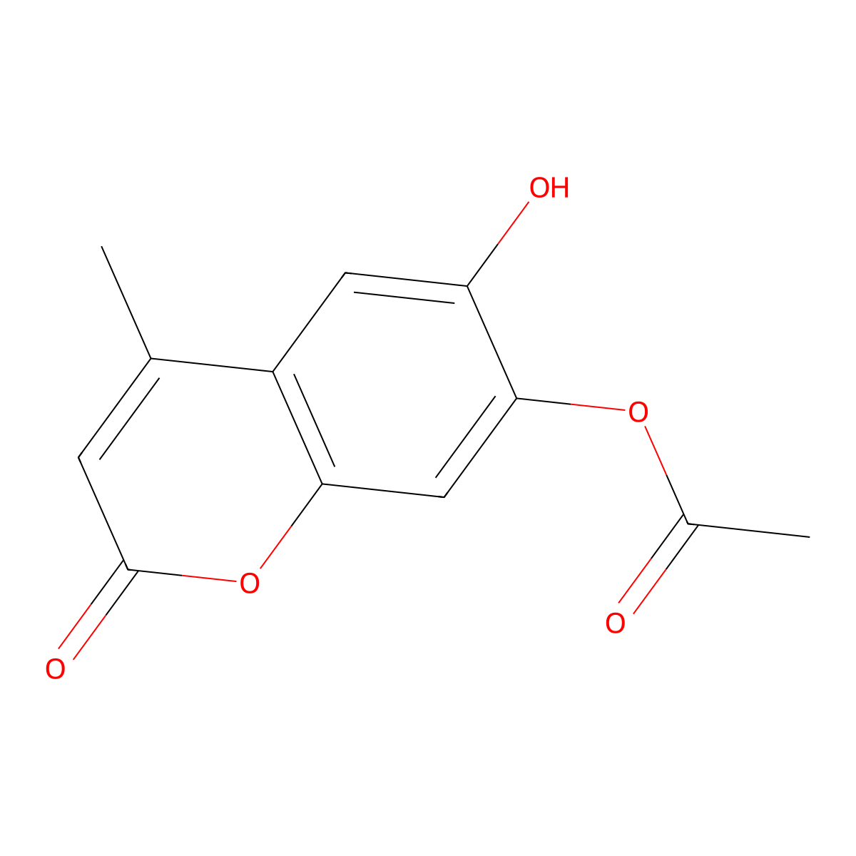 6-Hydroxy-4-methyl-2-oxo-2H-chromen-7-yl acetate molecular structure, CAS 46895-13-0