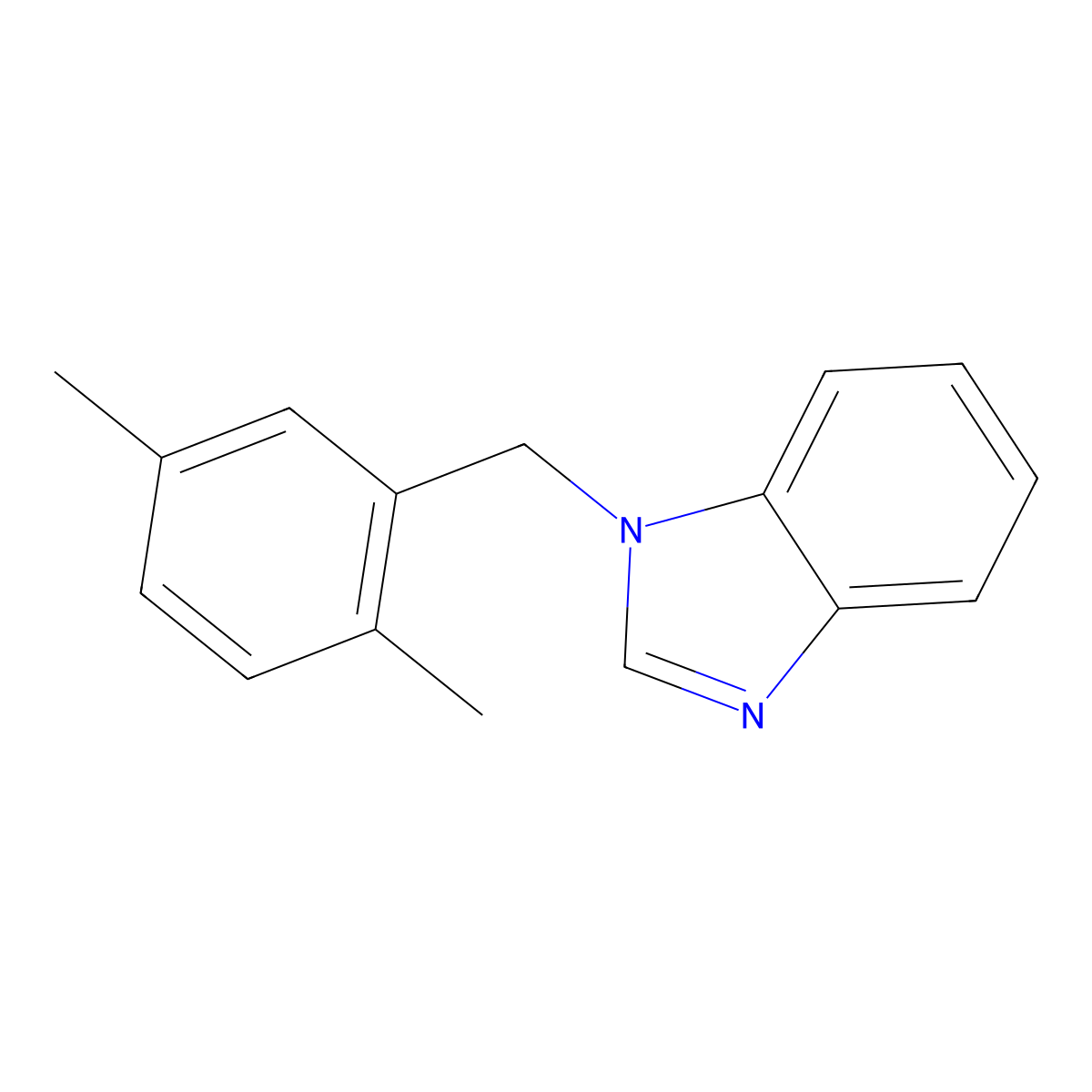 1-(2,5-dimethylbenzyl)-1H-benzimidazole molecular structure, CAS 46897-66-9