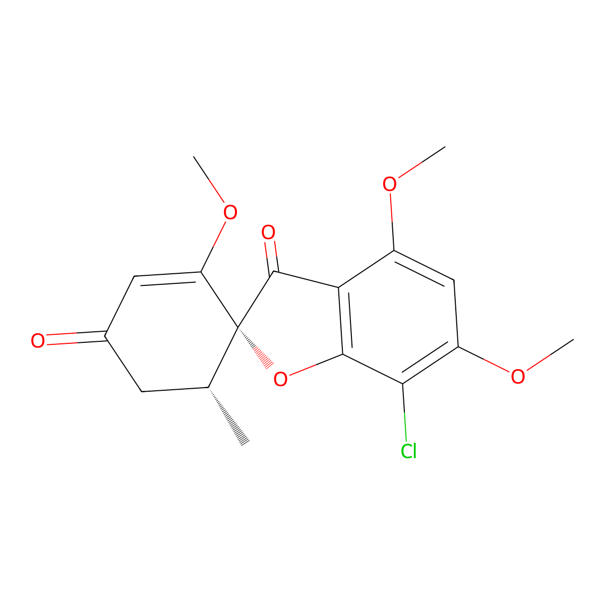 Epigriseofulvin molecular structure, CAS 469-49-8