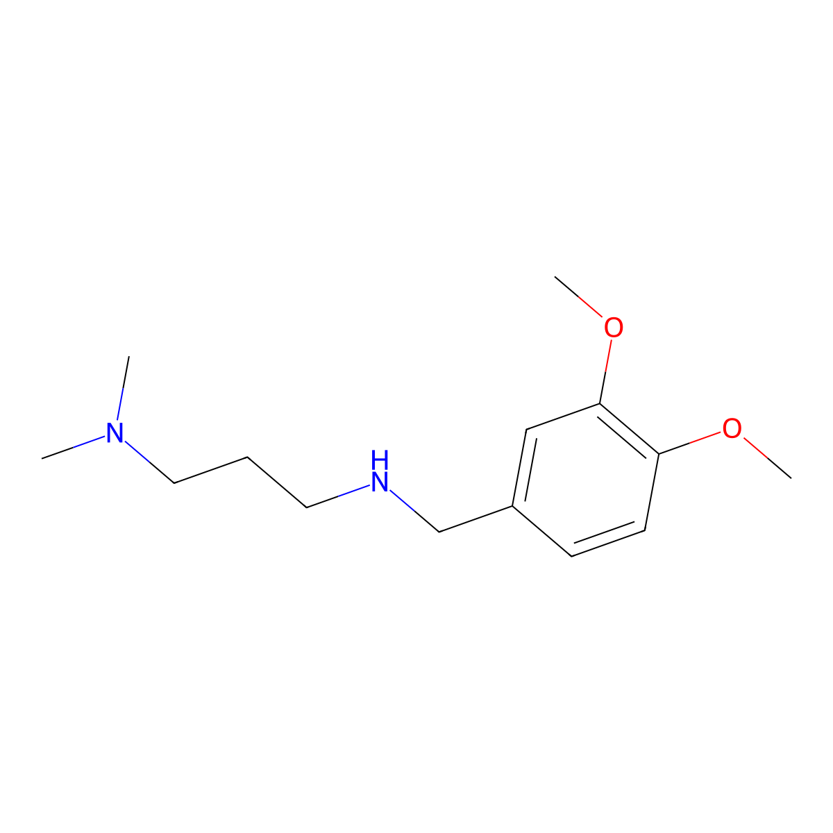 N'-(3,4-dimethoxybenzyl)-N,N-dimethylpropane-1,3-diamine molecular structure, CAS 46907-09-9