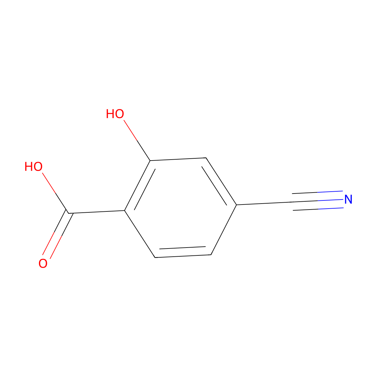 4-Cyano-2-hydroxybenzoic acid molecular structure, CAS 4691-71-8