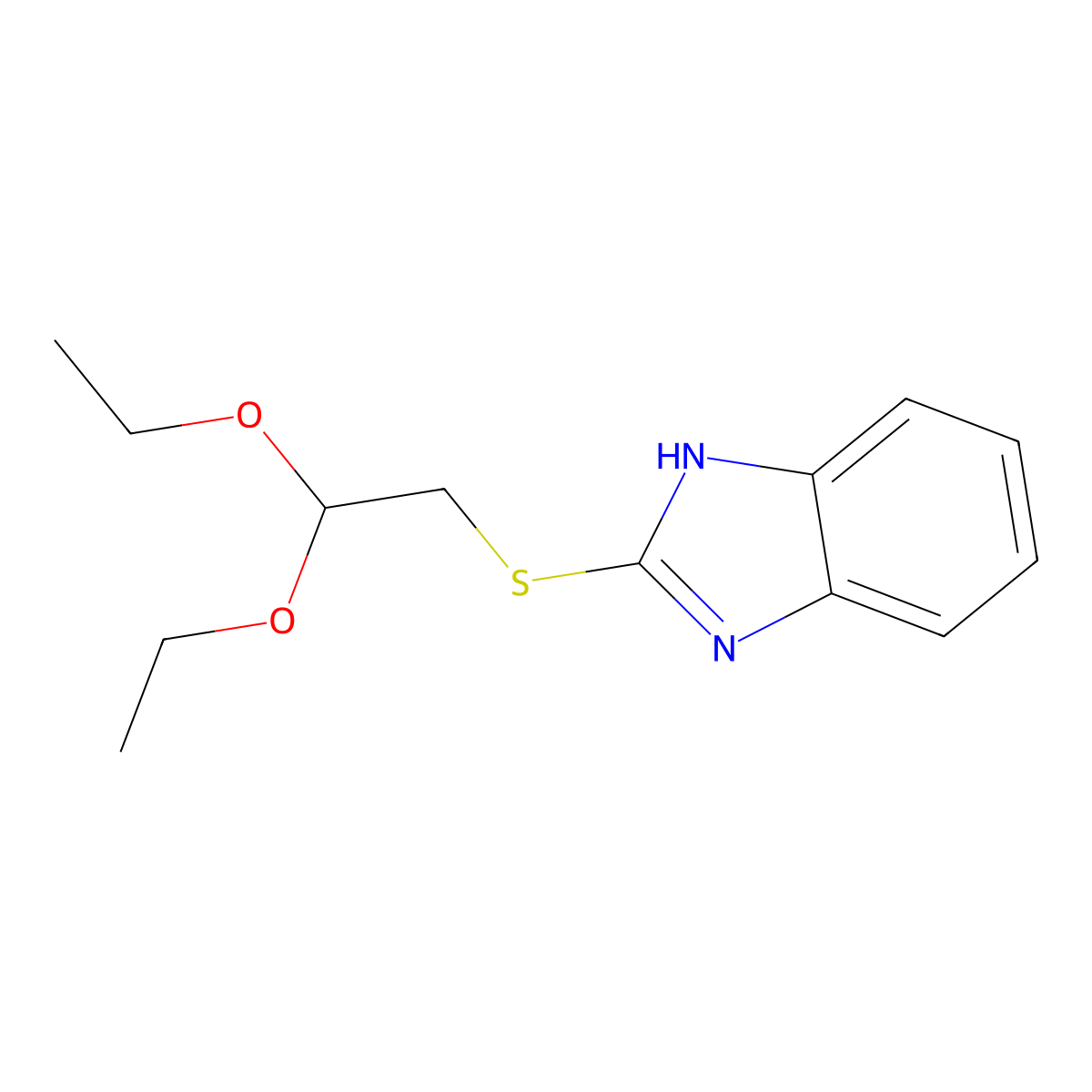 1h-Benzimidazole, 2-[(2,2-diethoxyethyl)thio]- molecular structure, CAS 46911-49-3