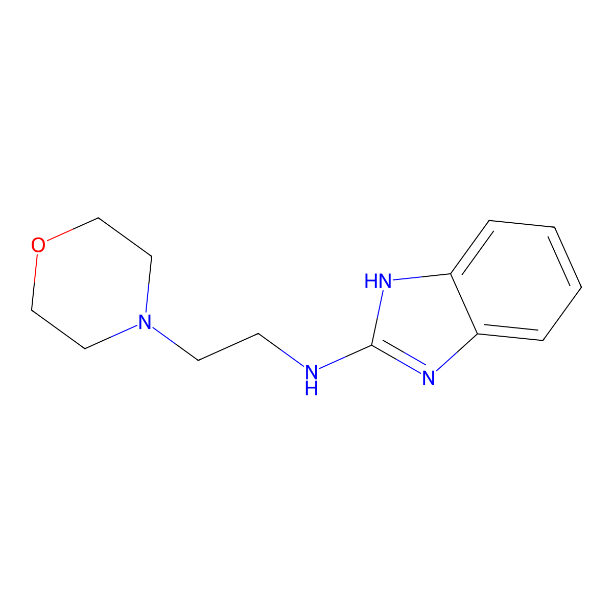 N-(2-morpholin-4-ylethyl)-1H-benzimidazol-2-amine molecular structure, CAS 46911-54-0