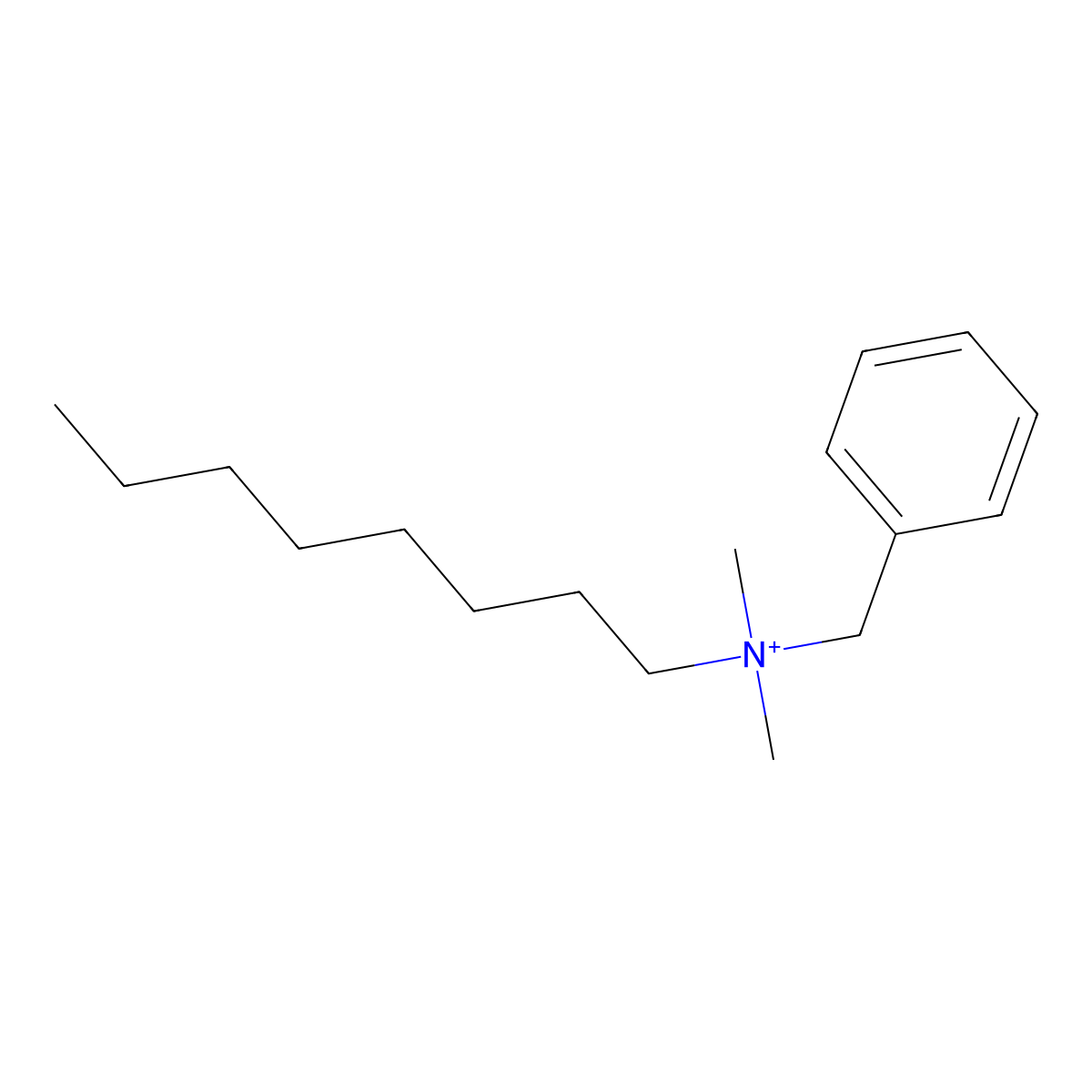 Benzyldimethyloctylammonium molecular structure, CAS 46917-11-7