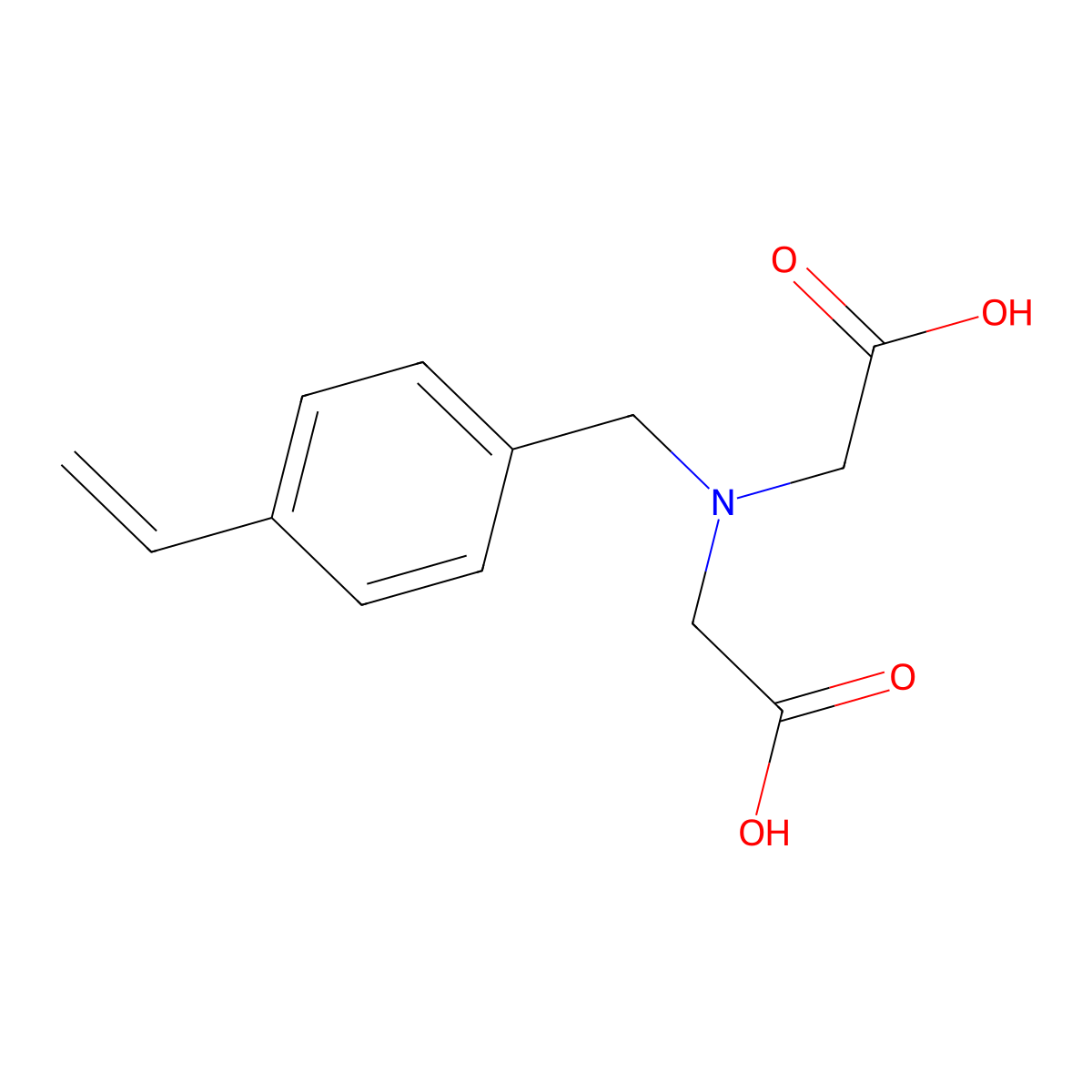 Glycine, N-(carboxymethyl)-N-[(4-ethenylphenyl)methyl]- molecular structure, CAS 46917-20-8