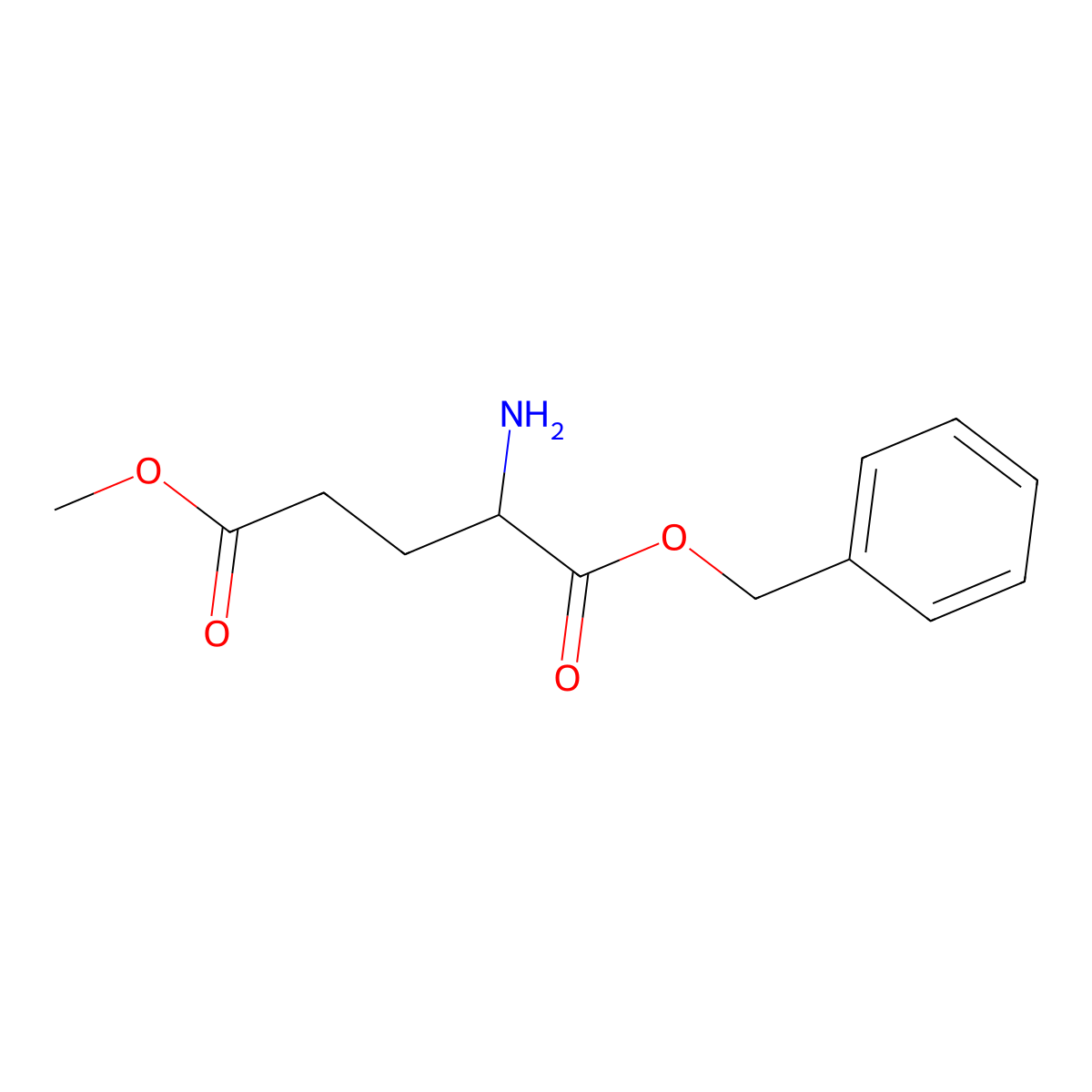 1-benzyl 5-methyl (2S)-2-aminopentanedioate molecular structure, CAS 46922-40-1
