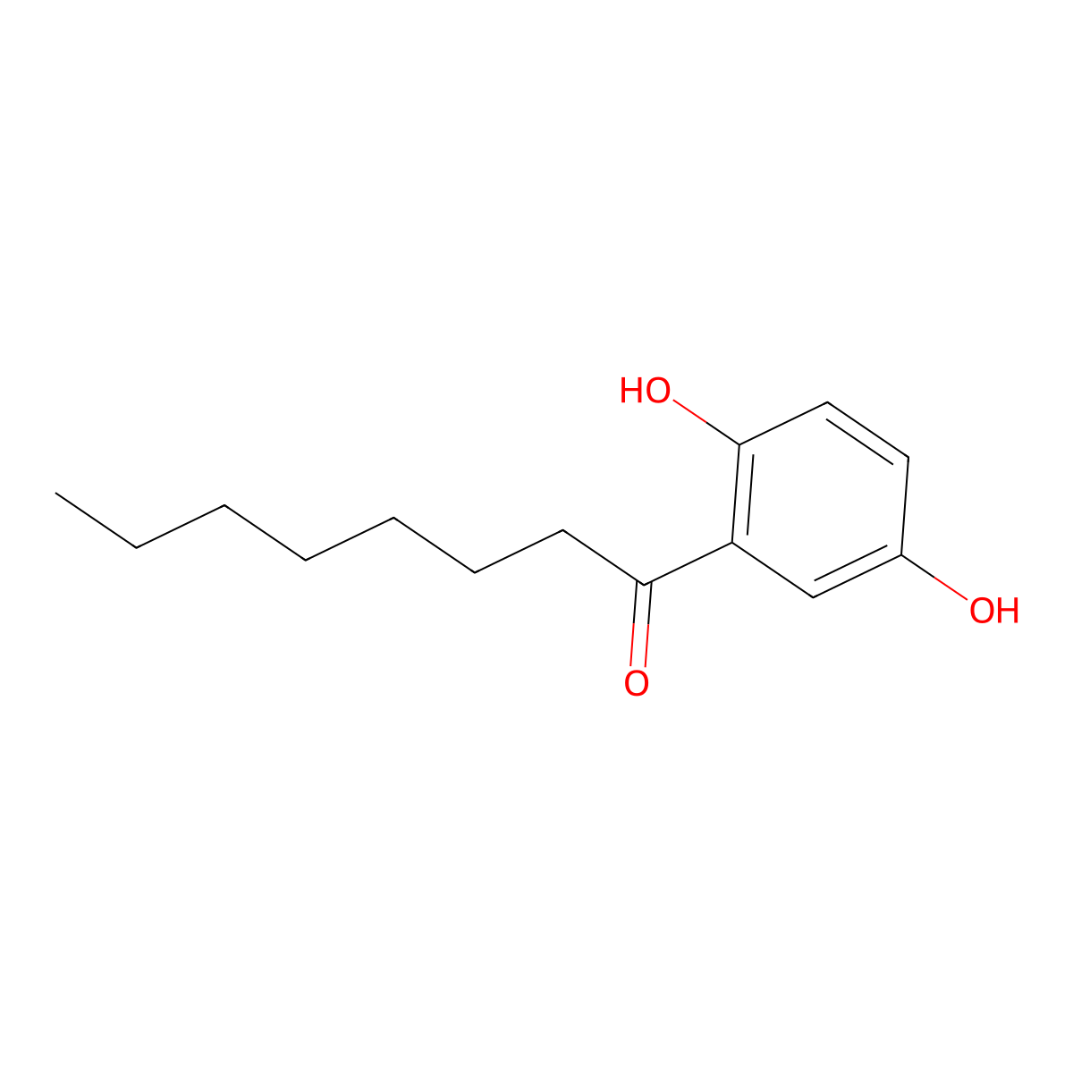 1-Octanone, 1-(2,5-dihydroxyphenyl)- molecular structure, CAS 4693-19-0