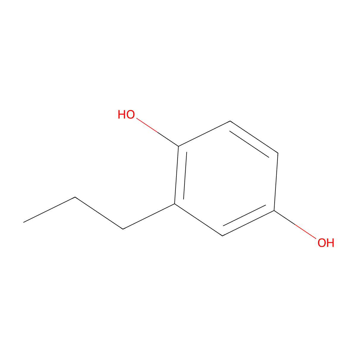 2-Propylhydroquinone molecular structure, CAS 4693-31-6