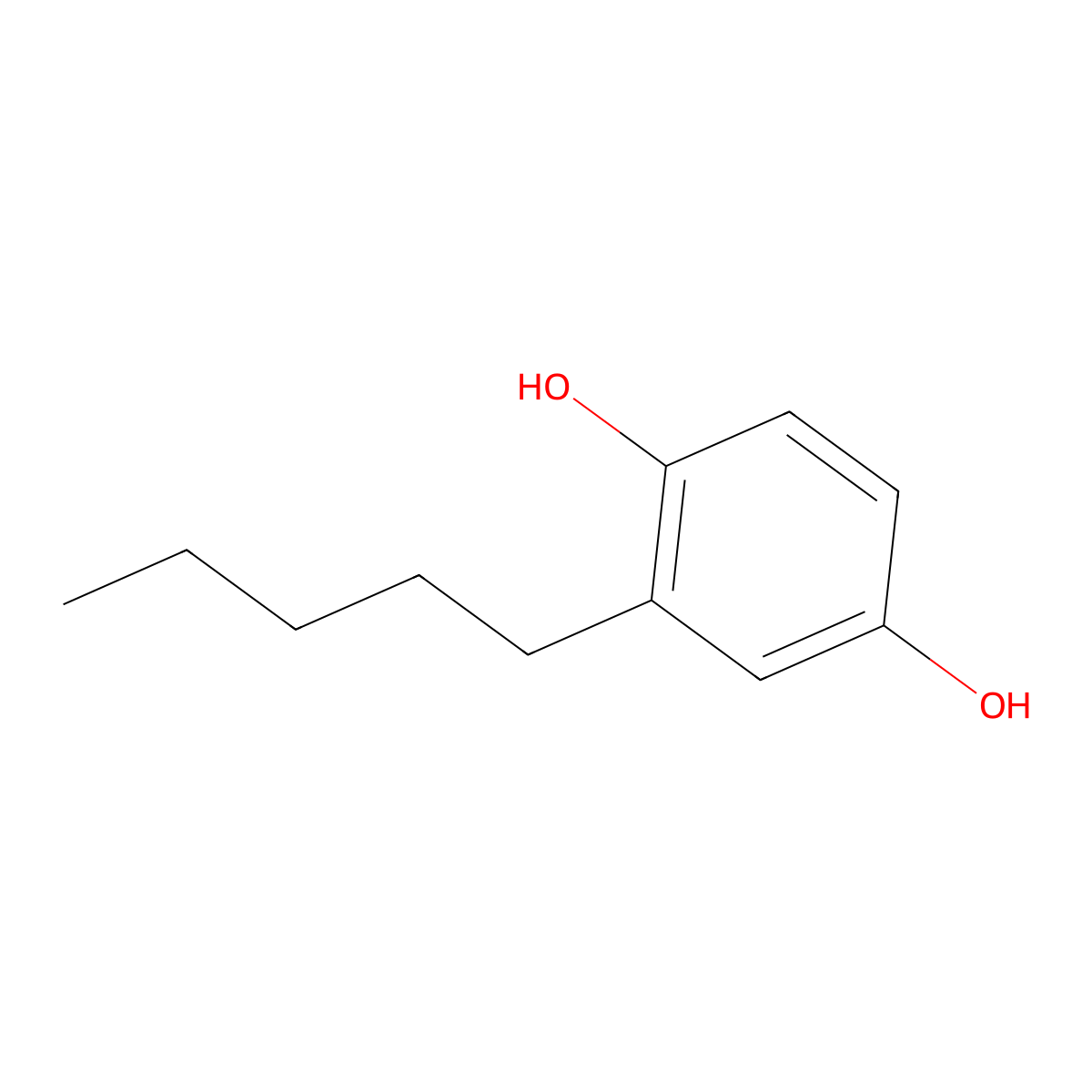 2-Pentylbenzene-1,4-diol molecular structure, CAS 4693-32-7
