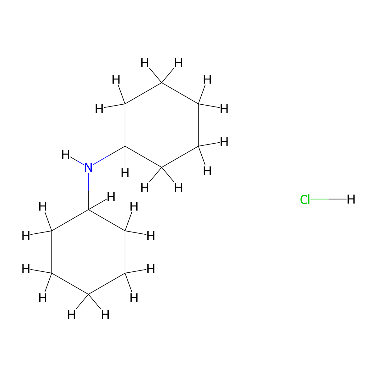 Dicyclohexylamine hydrochloride molecular structure, CAS 4693-92-9