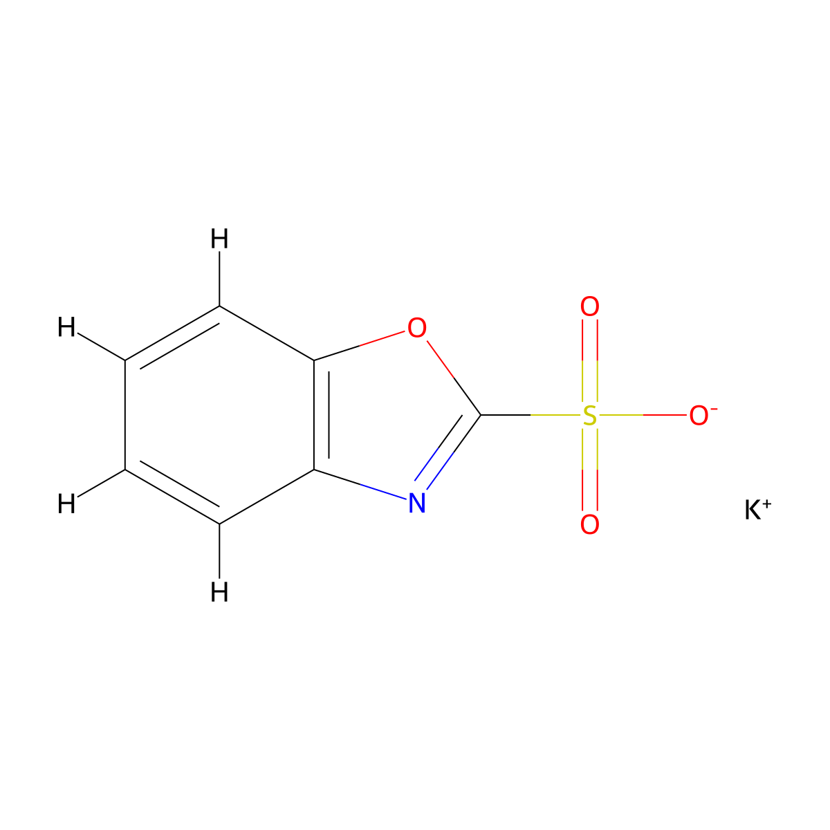 Potassium 1,3-benzoxazole-2-sulfonate molecular structure, CAS 4694-88-6