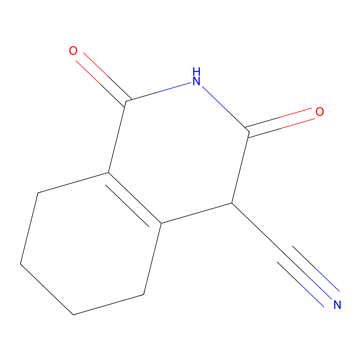 1,3-Dioxo-1,2,3,4,5,6,7,8-octahydroisoquinoline-4-carbonitrile molecular structure, CAS 4695-91-4